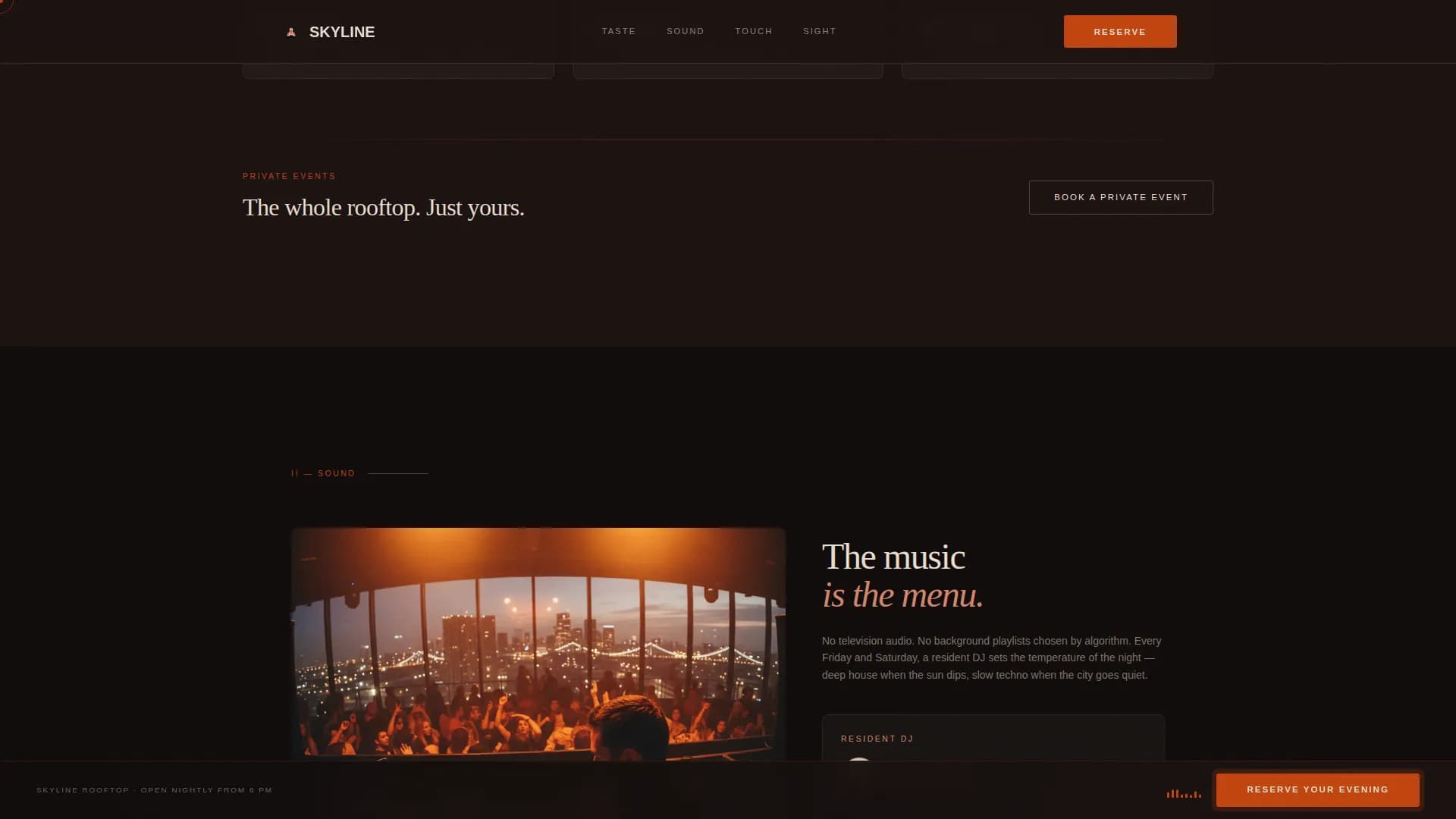 Apex — Elegant Cocktail Lounge Landing Page Template