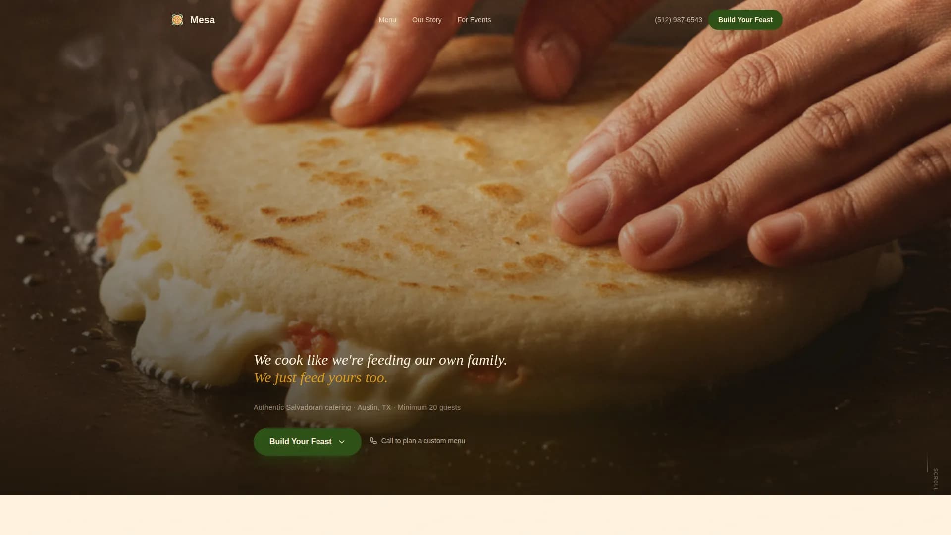 Mesa - Authentic Salvadoran Catering Landing Page Template