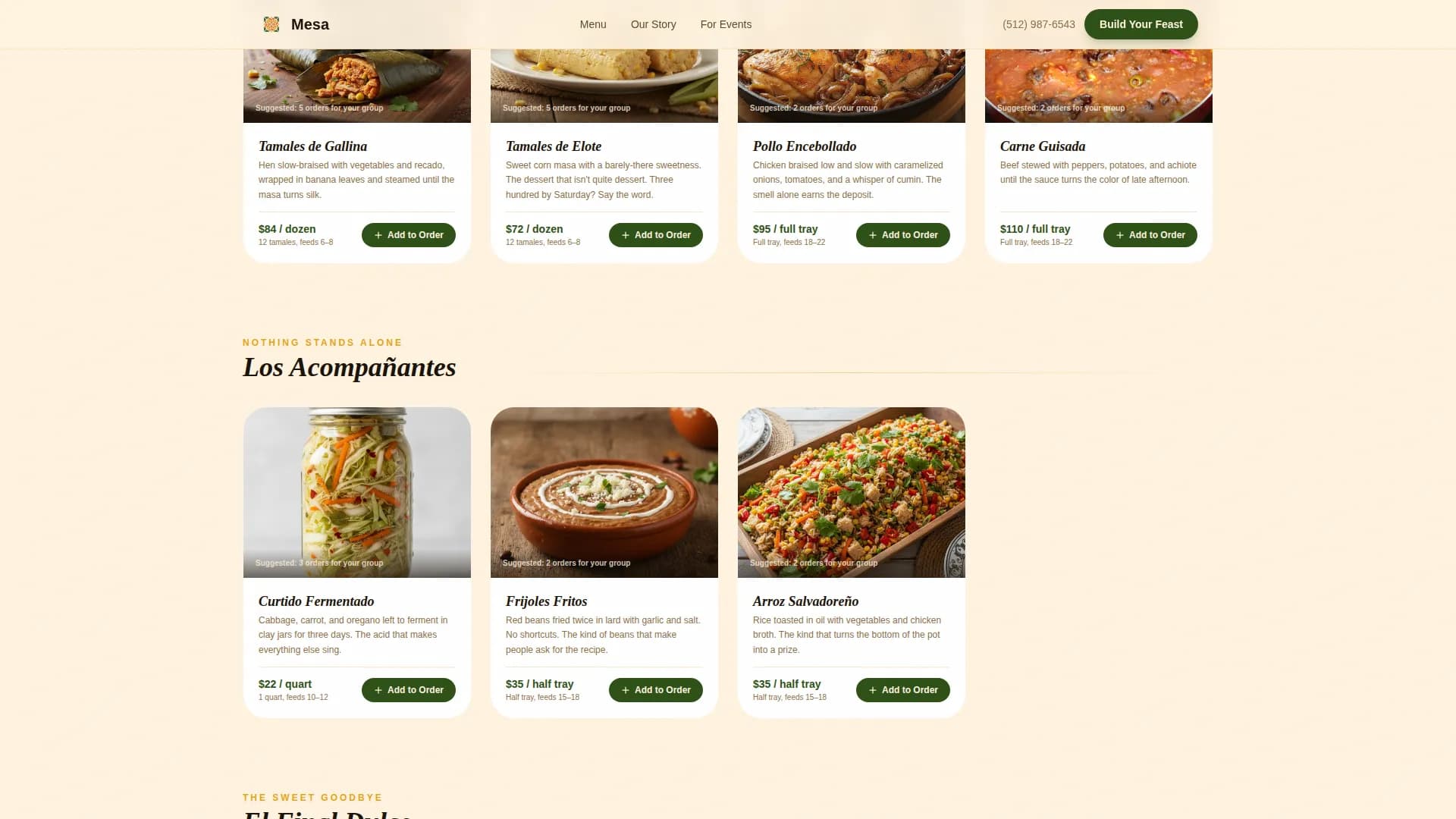 Mesa - Authentic Salvadoran Catering Landing Page Template