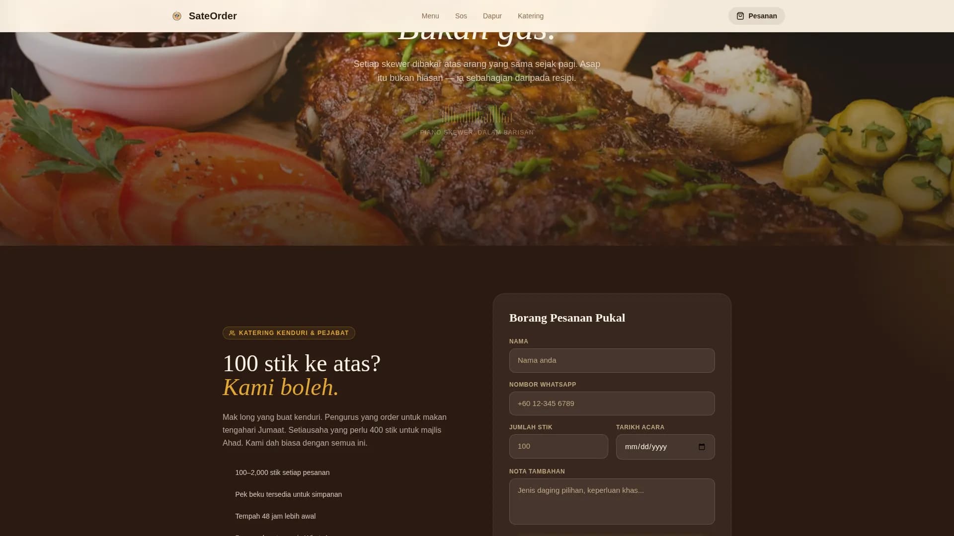 Southeast Asian Cuisine & Dining Booking Confirmation Website Template