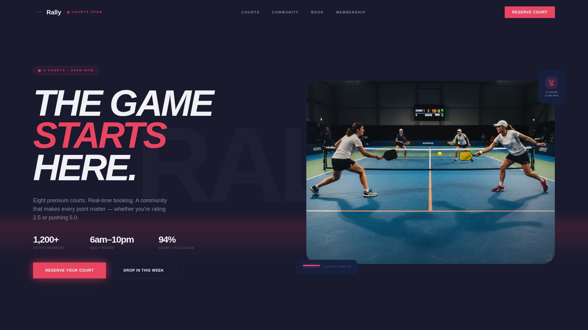 Ace — Dynamic Racquet Sports Landing Page Template