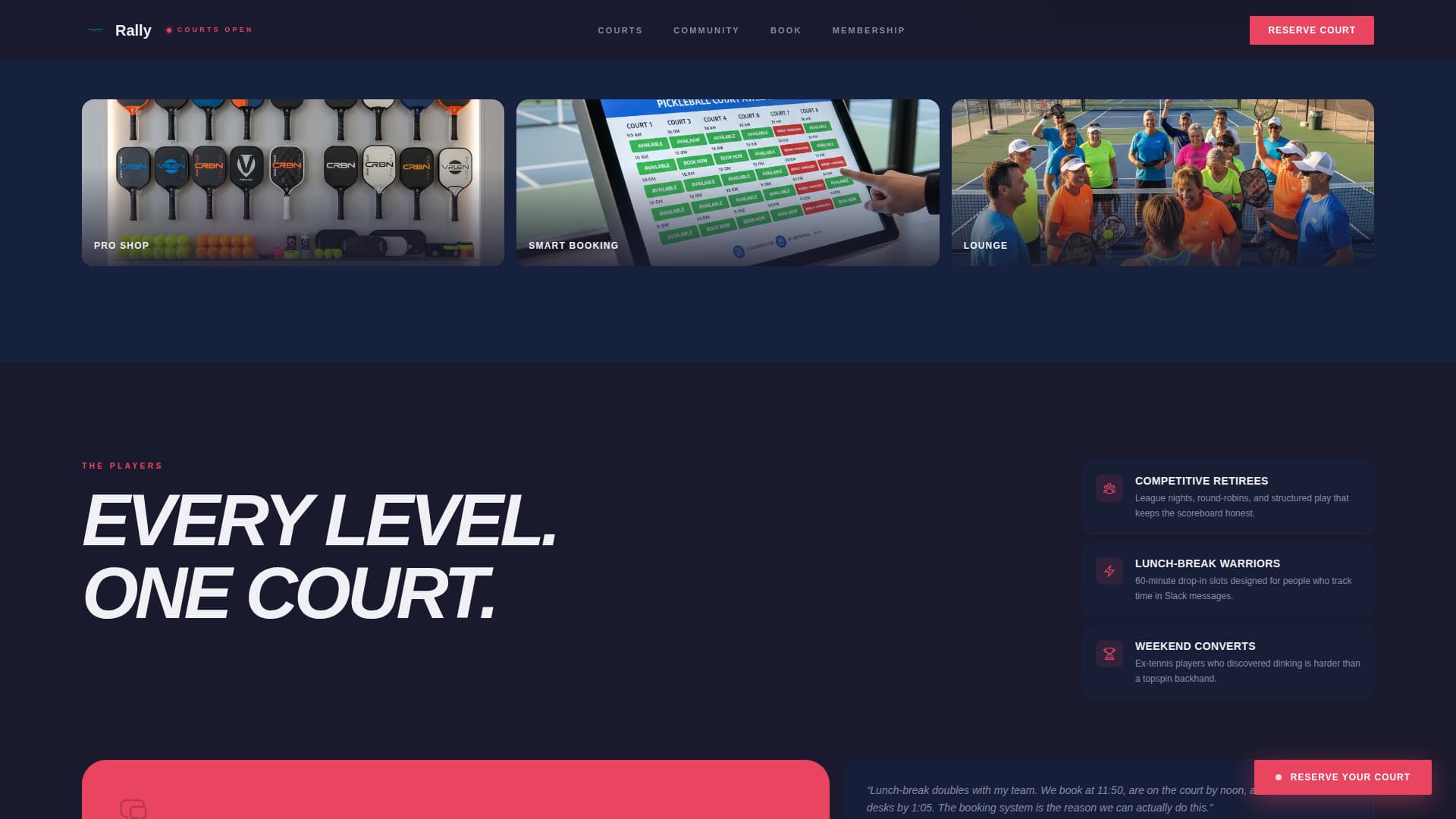 Ace — Dynamic Racquet Sports Landing Page Template