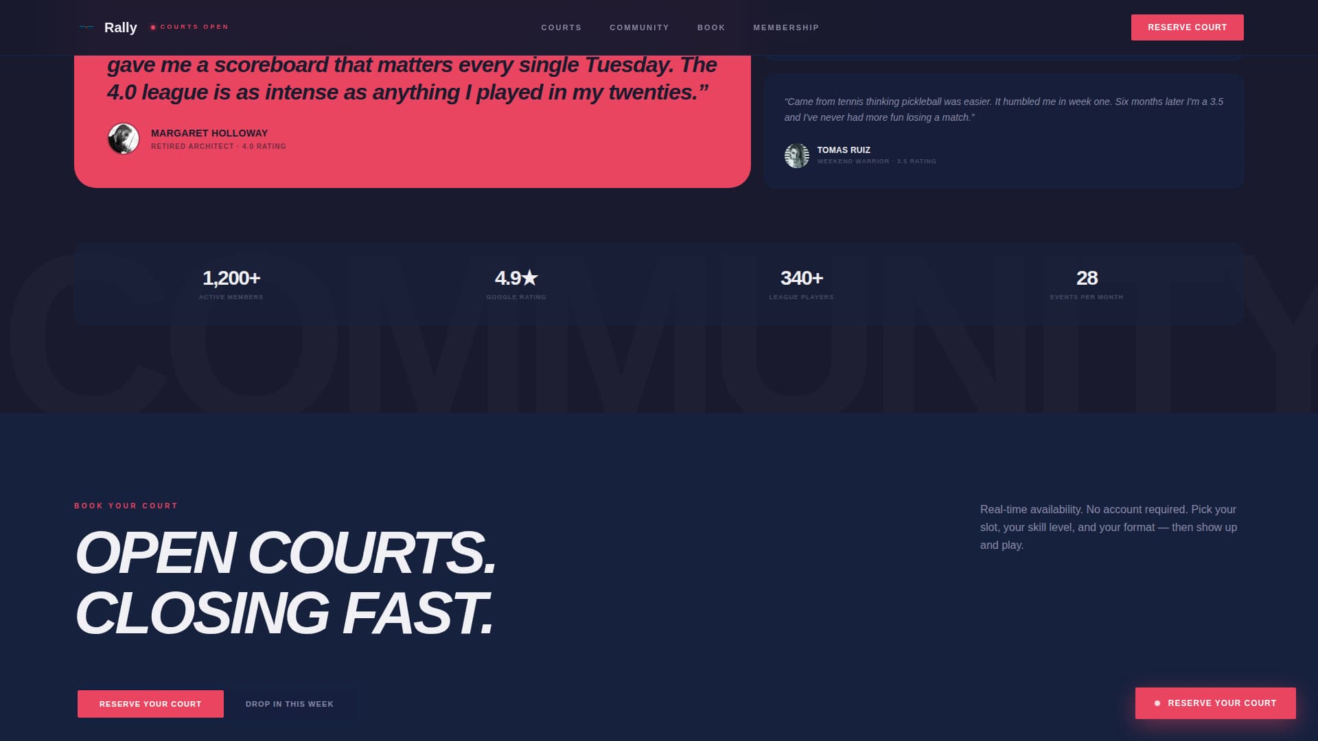 Ace — Dynamic Racquet Sports Landing Page Template