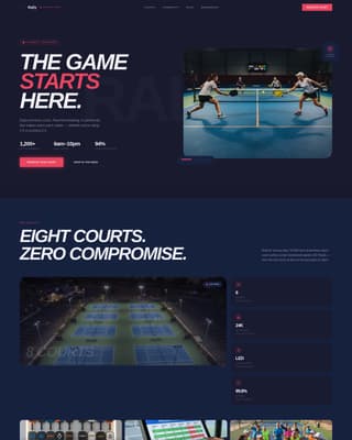 Ace — Dynamic Racquet Sports Landing Page Template
