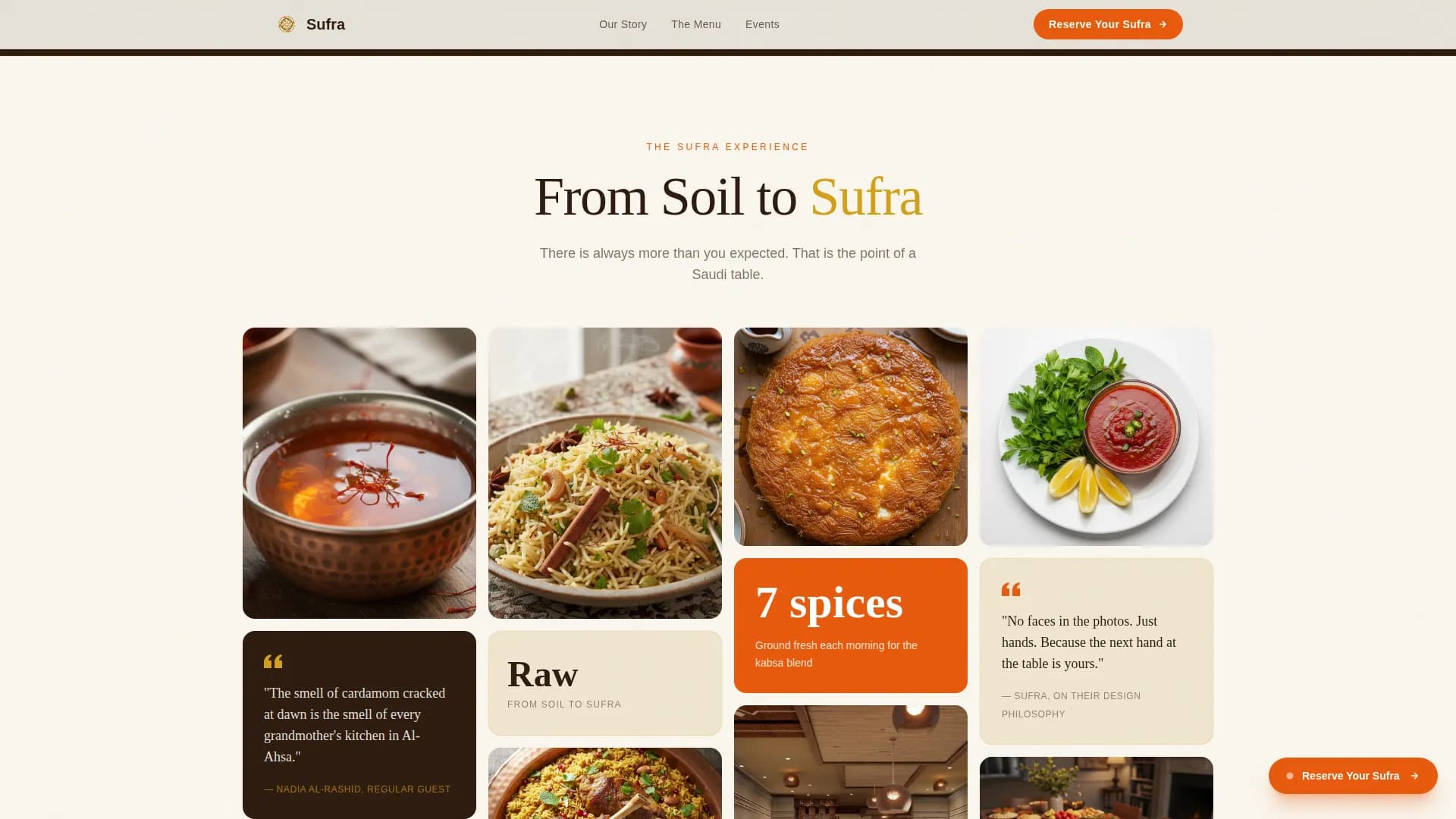 Festive — Luxury Saudi Dining Landing Page Template