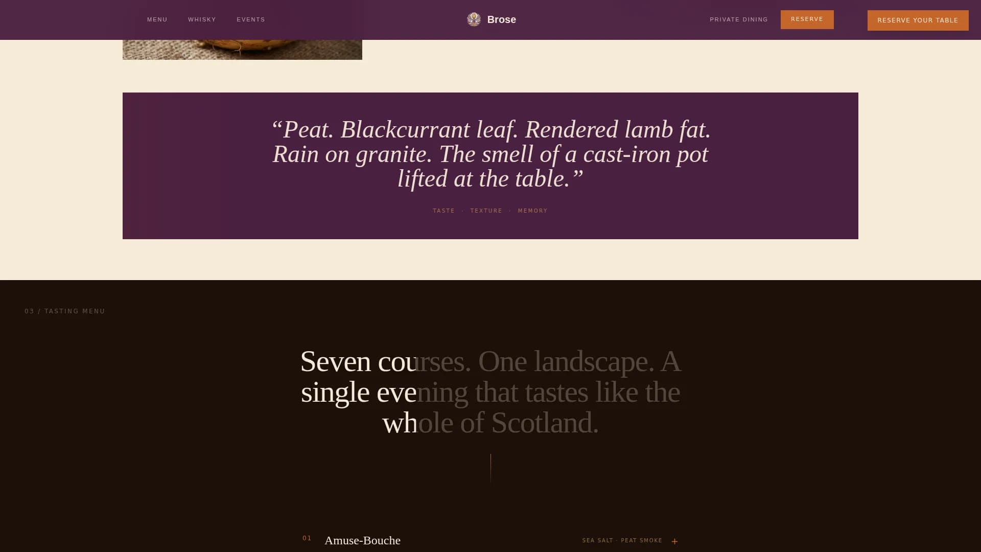 Heritage — Noble Scottish Cuisine Landing Page Template