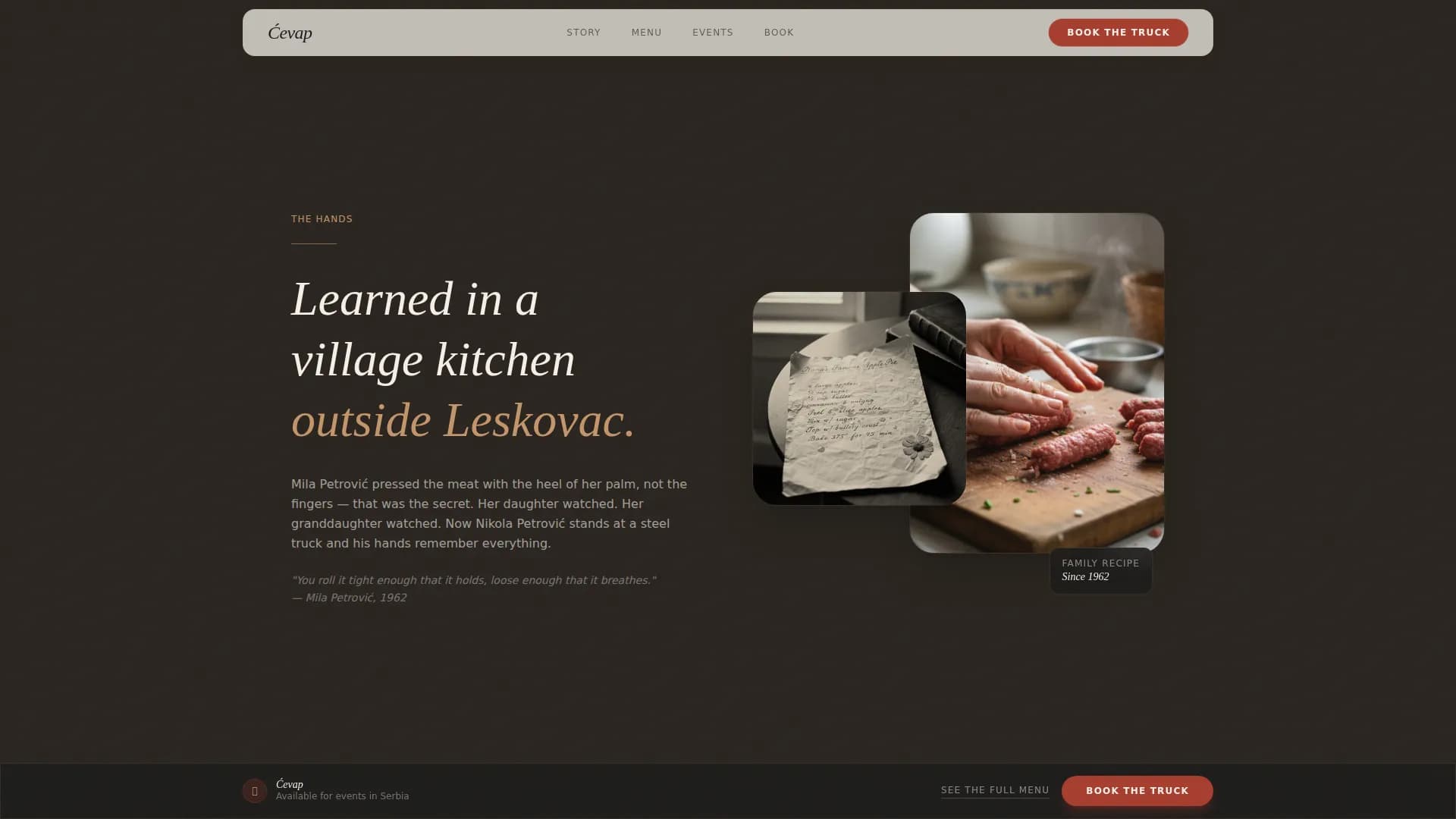 Balkan — Premium Serbian Catering Landing Page Template