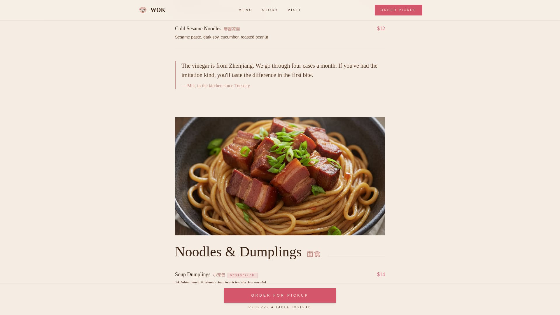 Chinese Cuisine & Dining Professional Website Template