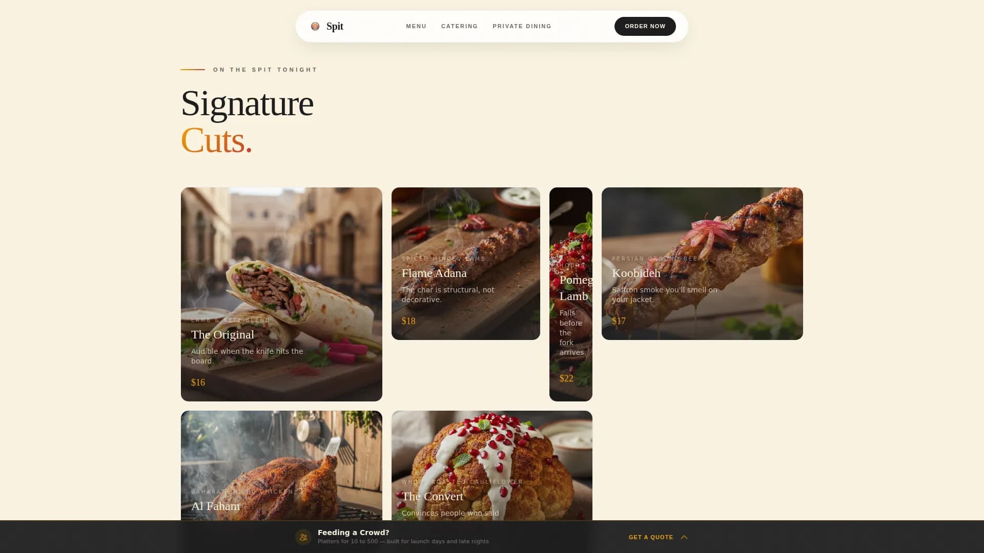 Middle Eastern Cuisine & Dining Premium Booking Website Template