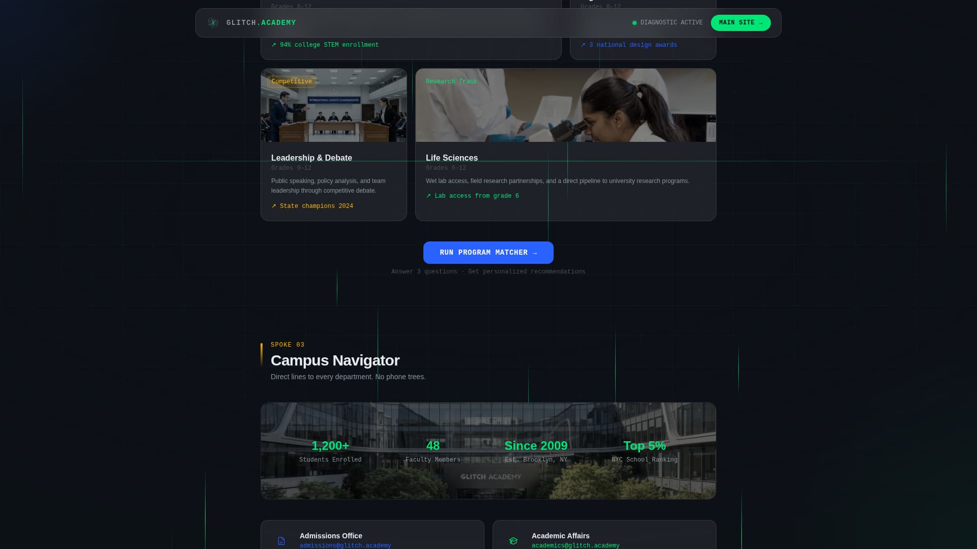 Glitch — Innovative Tech Academy Landing Page Template