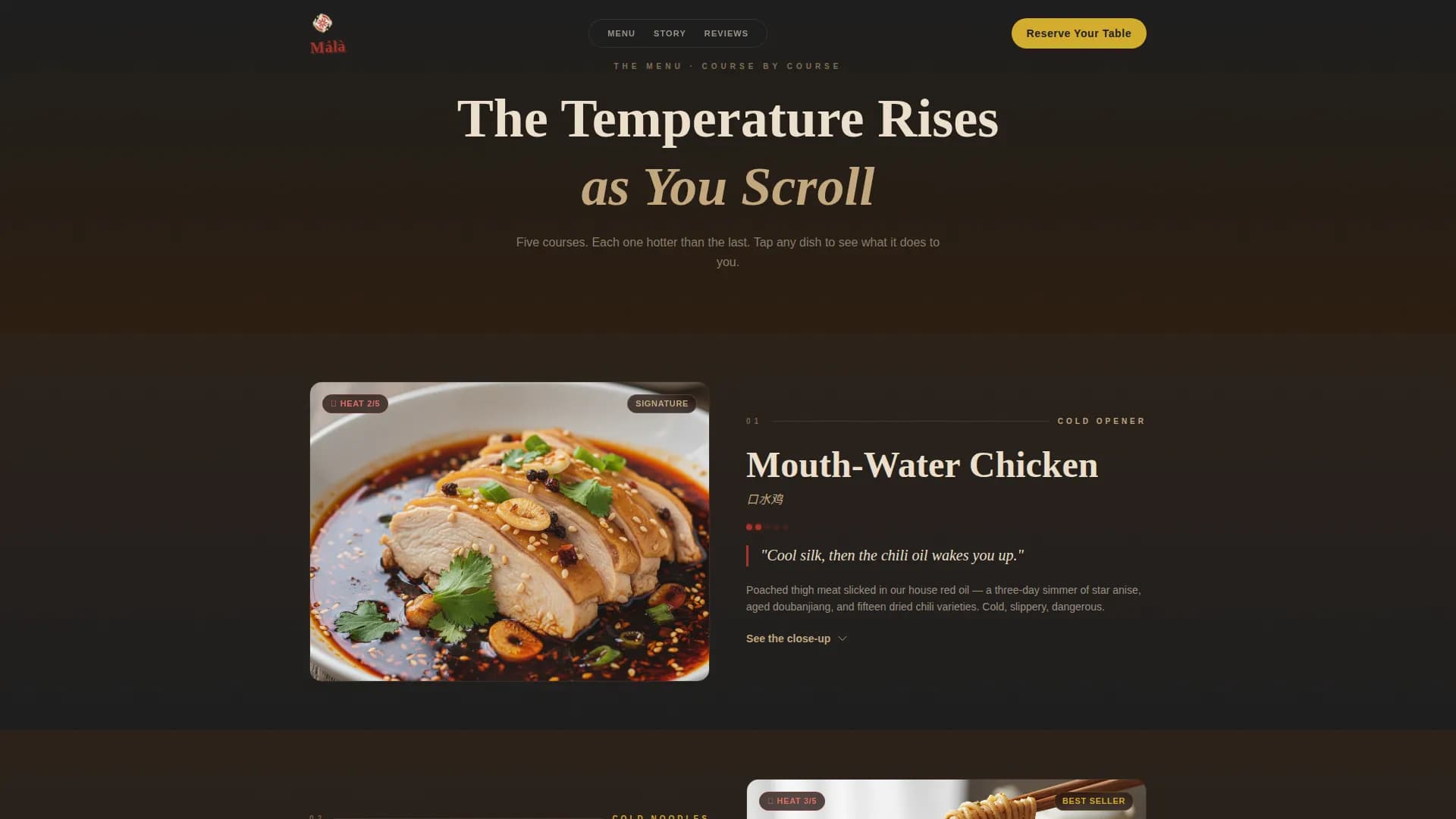 ML - Bold Sichuan Restaurant Landing Page Template