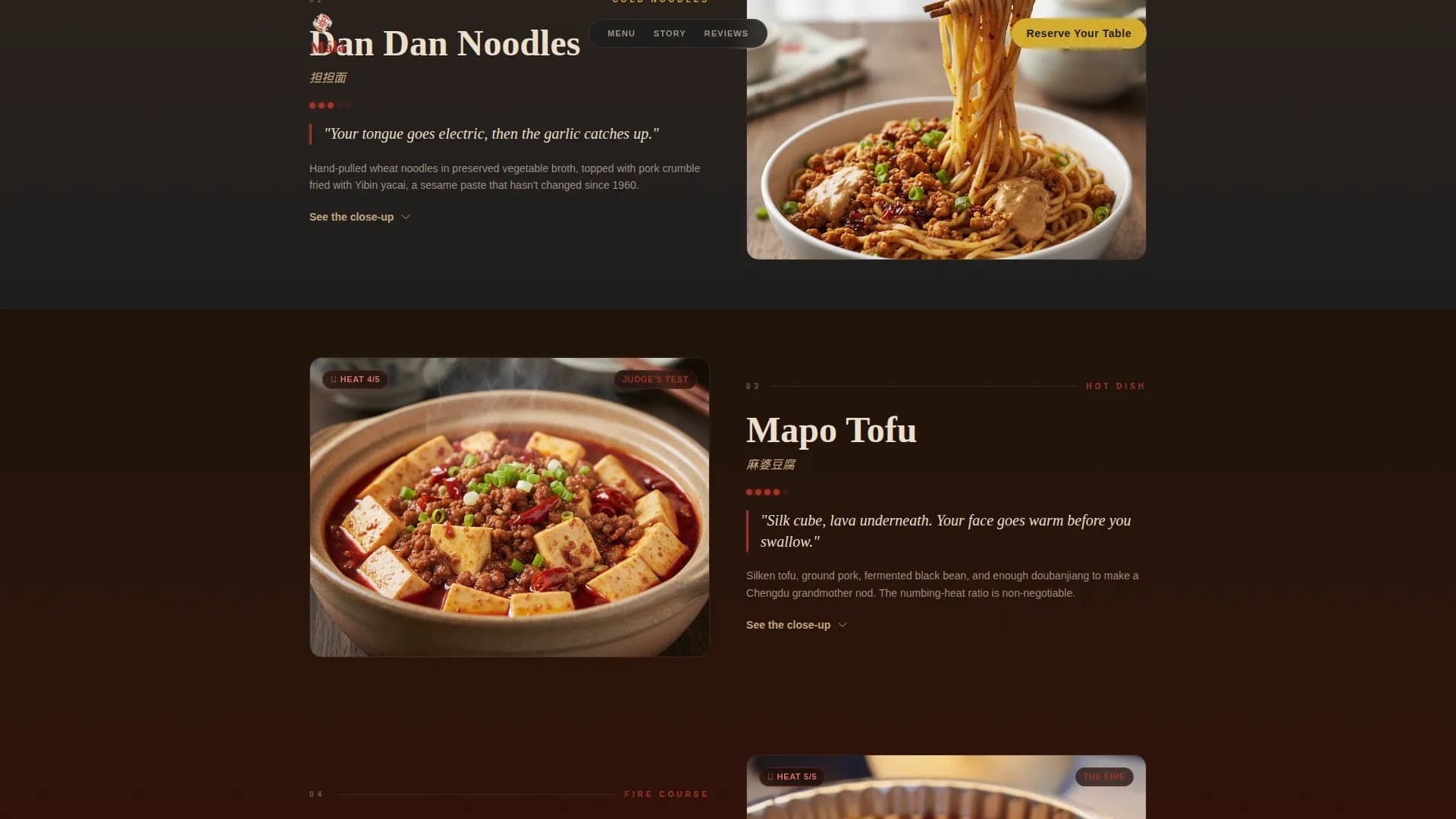 ML - Bold Sichuan Restaurant Landing Page Template