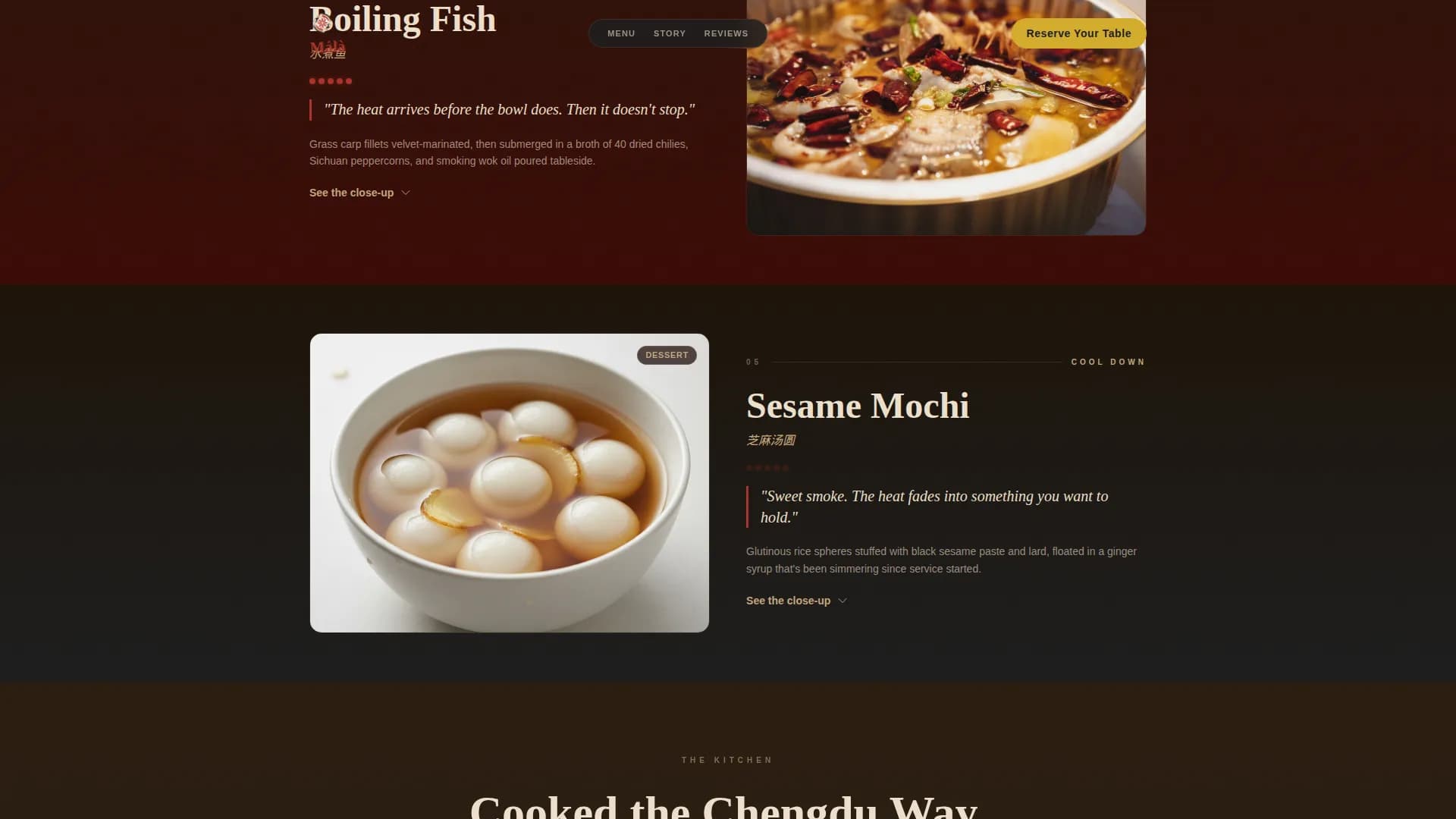 ML - Bold Sichuan Restaurant Landing Page Template