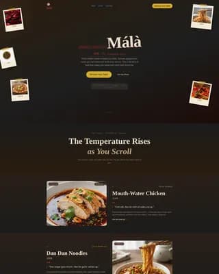 ML - Bold Sichuan Restaurant Landing Page Template