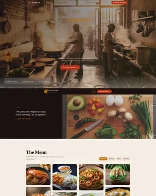Hawker - Artisan Singaporean Restaurant Landing Page Template