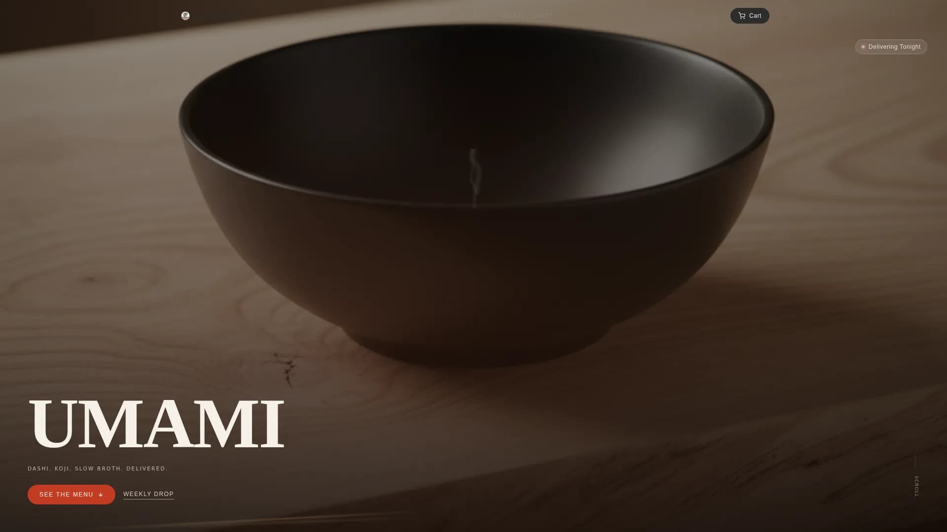 Umami — Retro Japanese Kitchen Landing Page Template