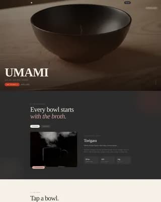 Umami — Retro Japanese Kitchen Landing Page Template