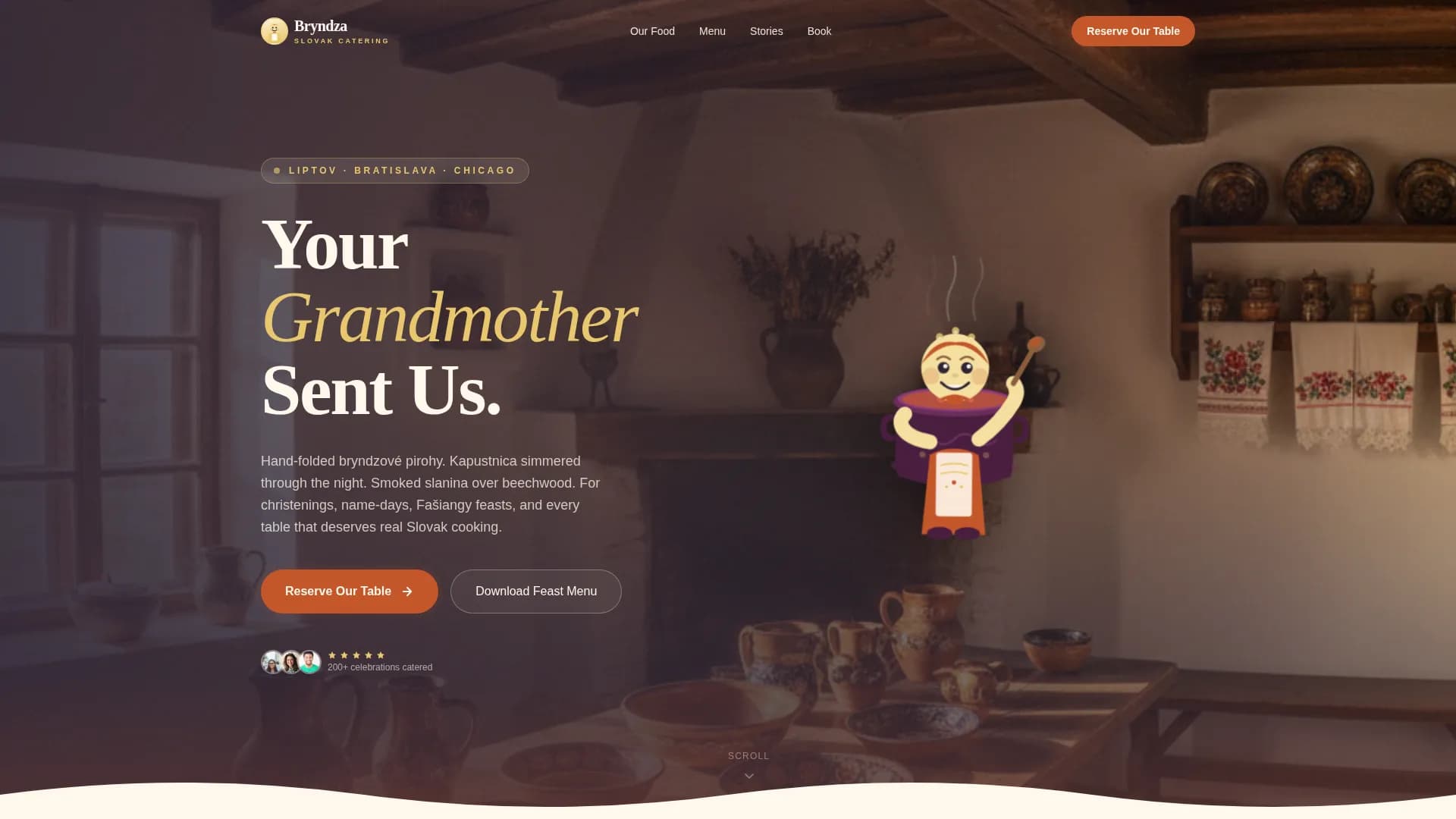 Bryndza - Heartwarming Slovak Catering Landing Page Template