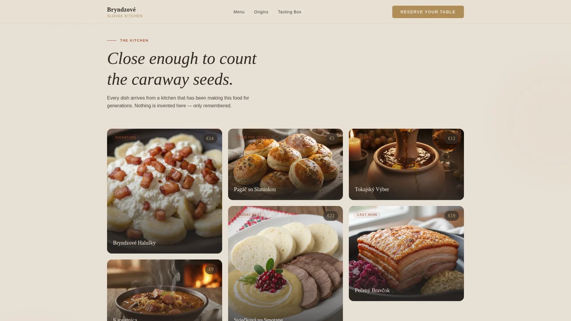 Bohemian — Artisanal Slovak Kitchen Landing Page Template