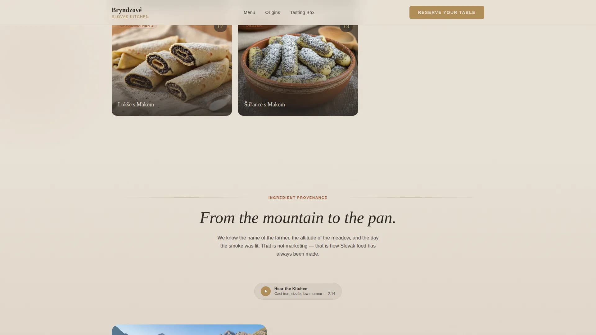 Bohemian — Artisanal Slovak Kitchen Landing Page Template