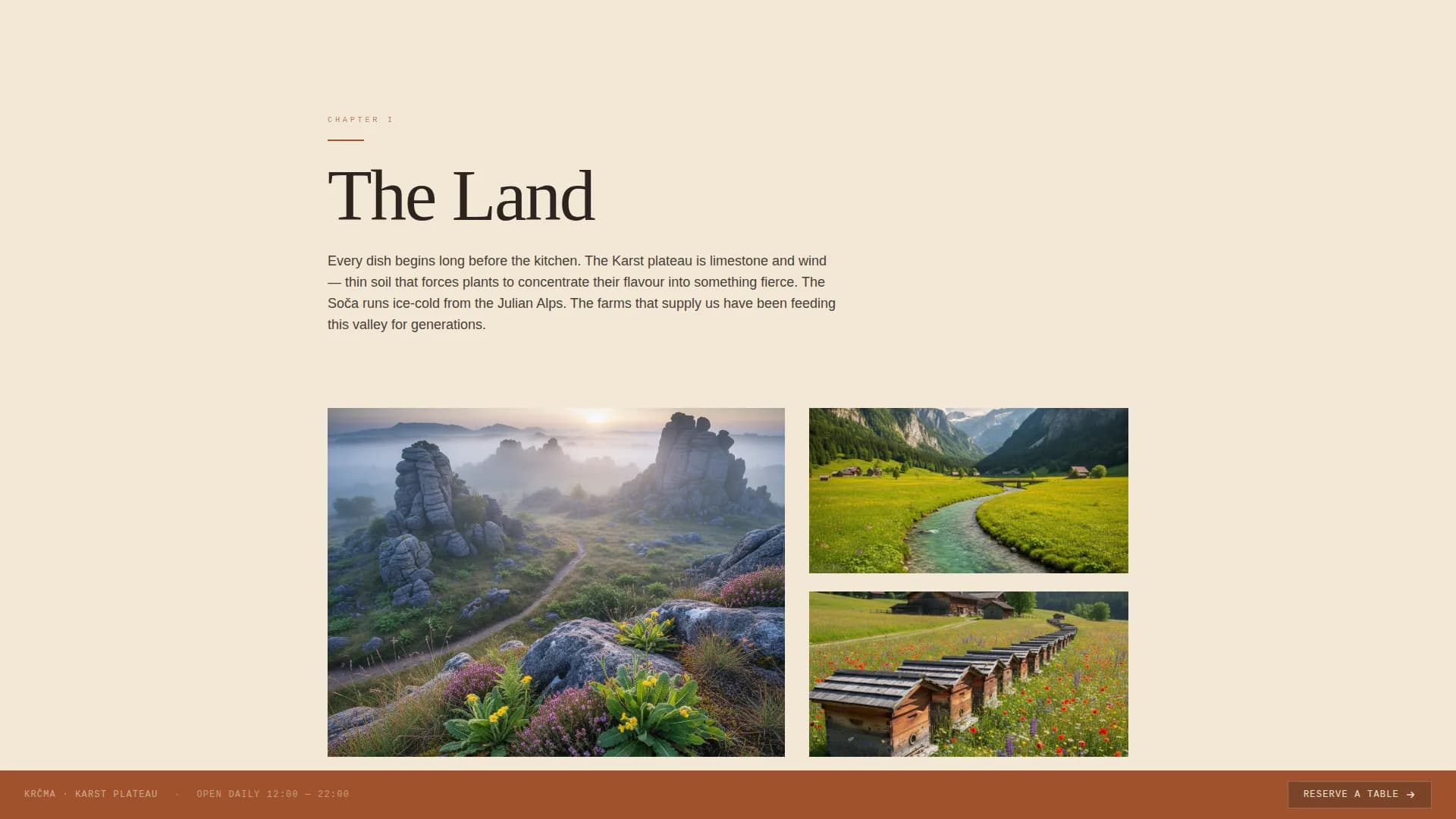 Krma — Heritage Slovenian Dining Landing Page Template