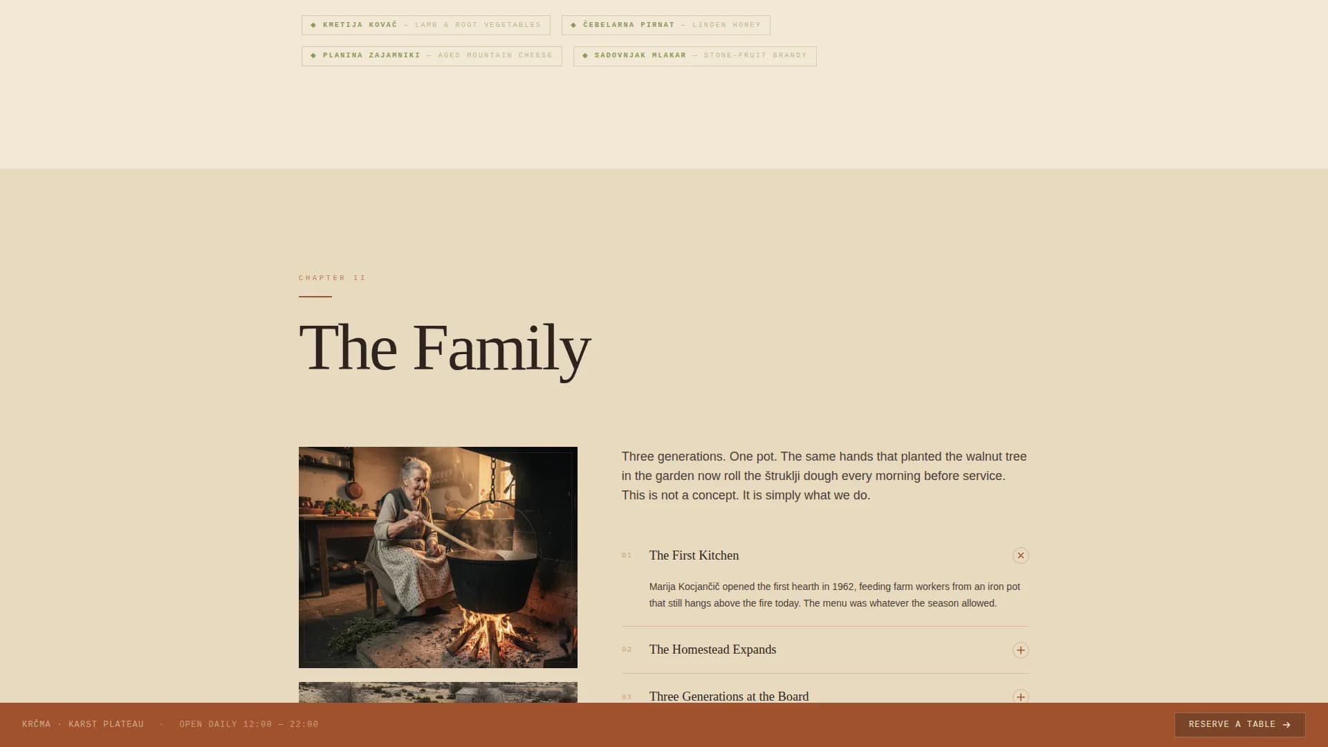 Krma — Heritage Slovenian Dining Landing Page Template