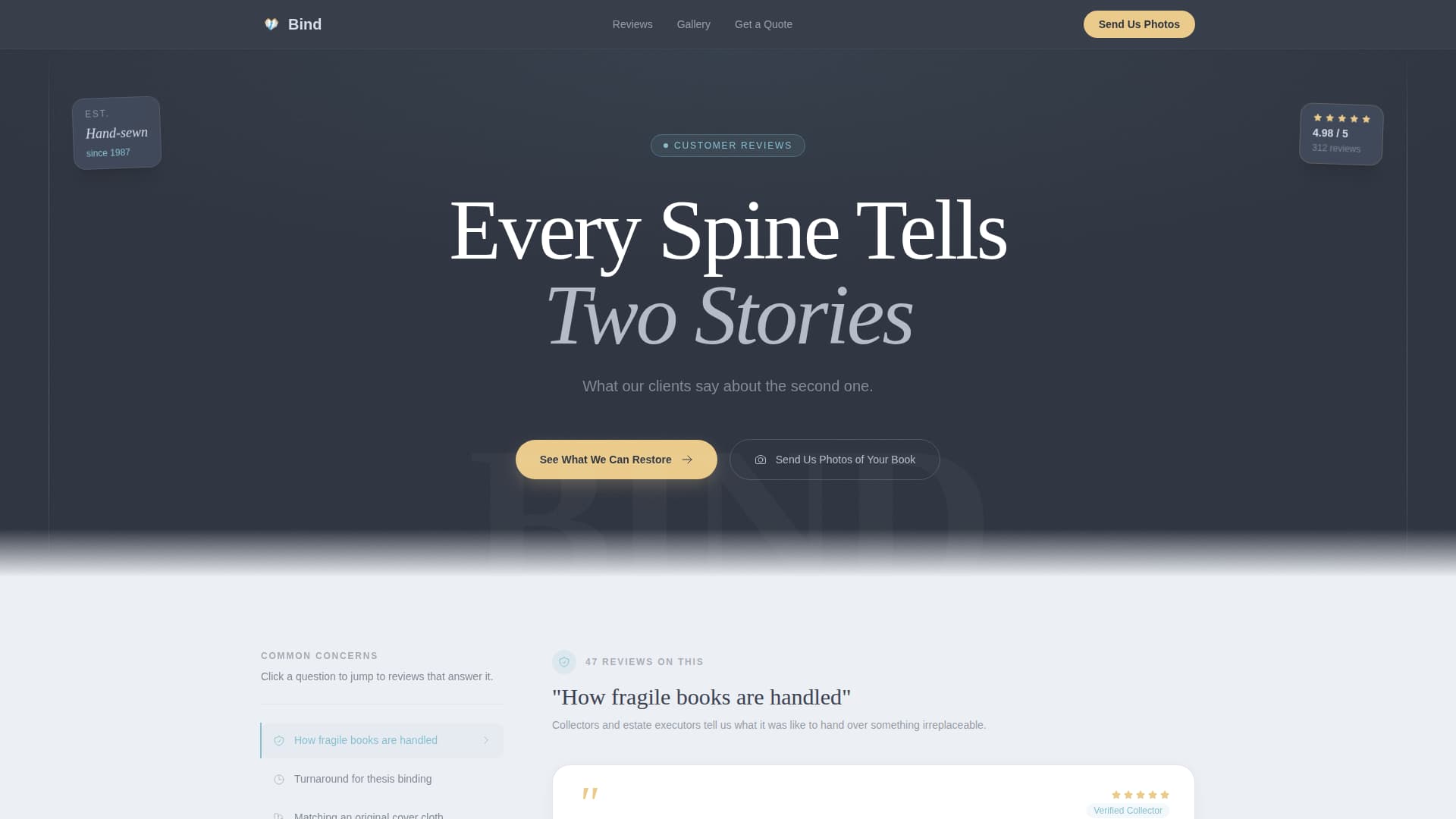 Bookbinder Business Booking Website Template