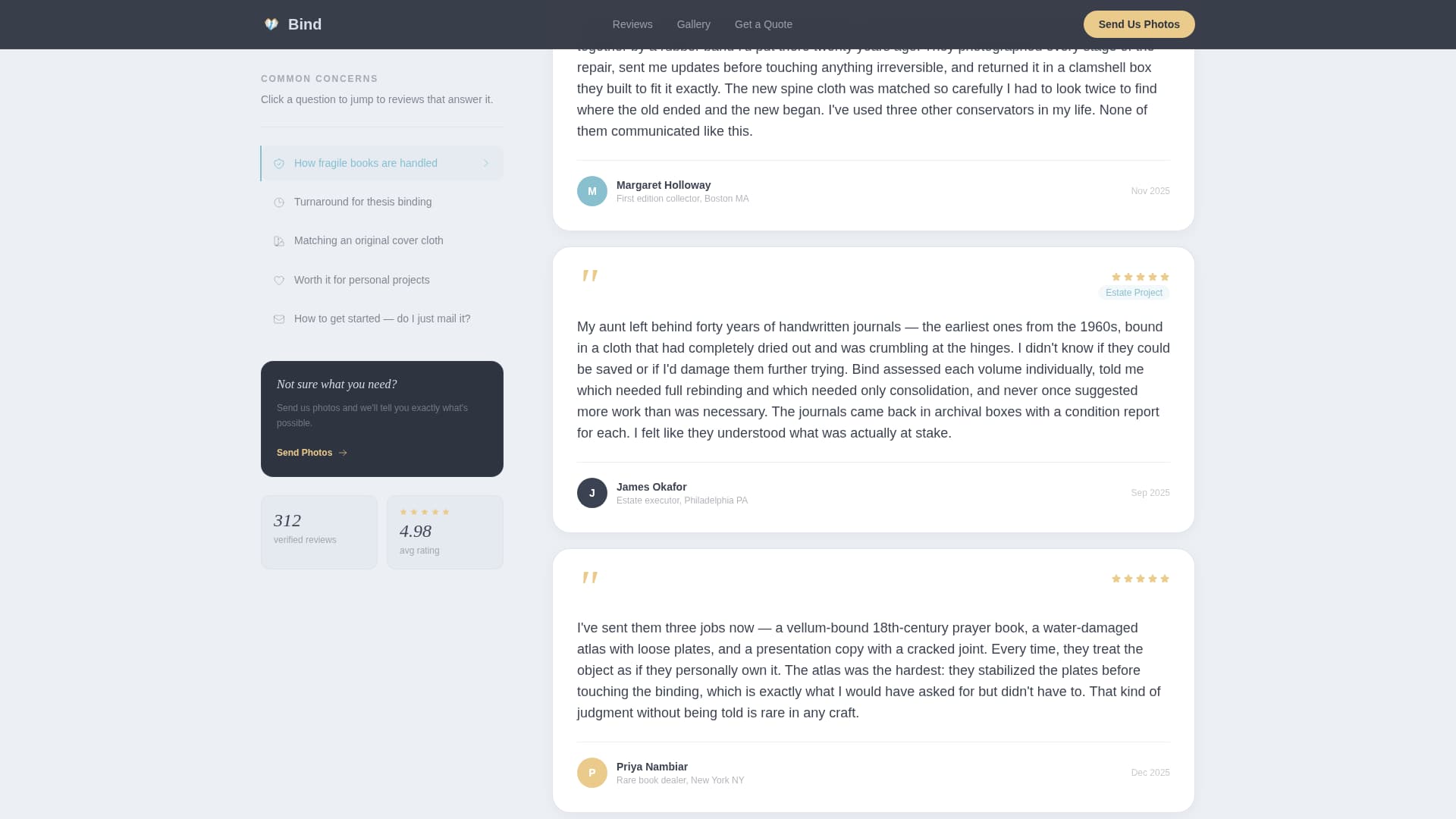 Bookbinder Business Booking Website Template