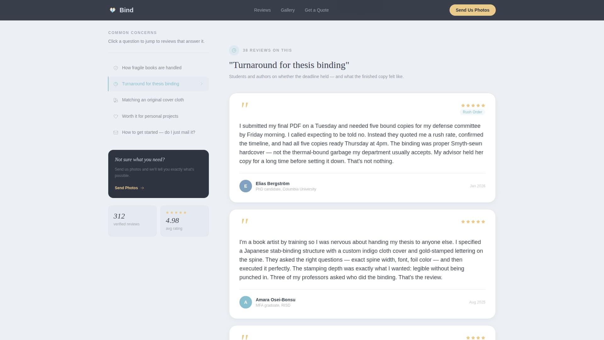 Bookbinder Business Booking Website Template