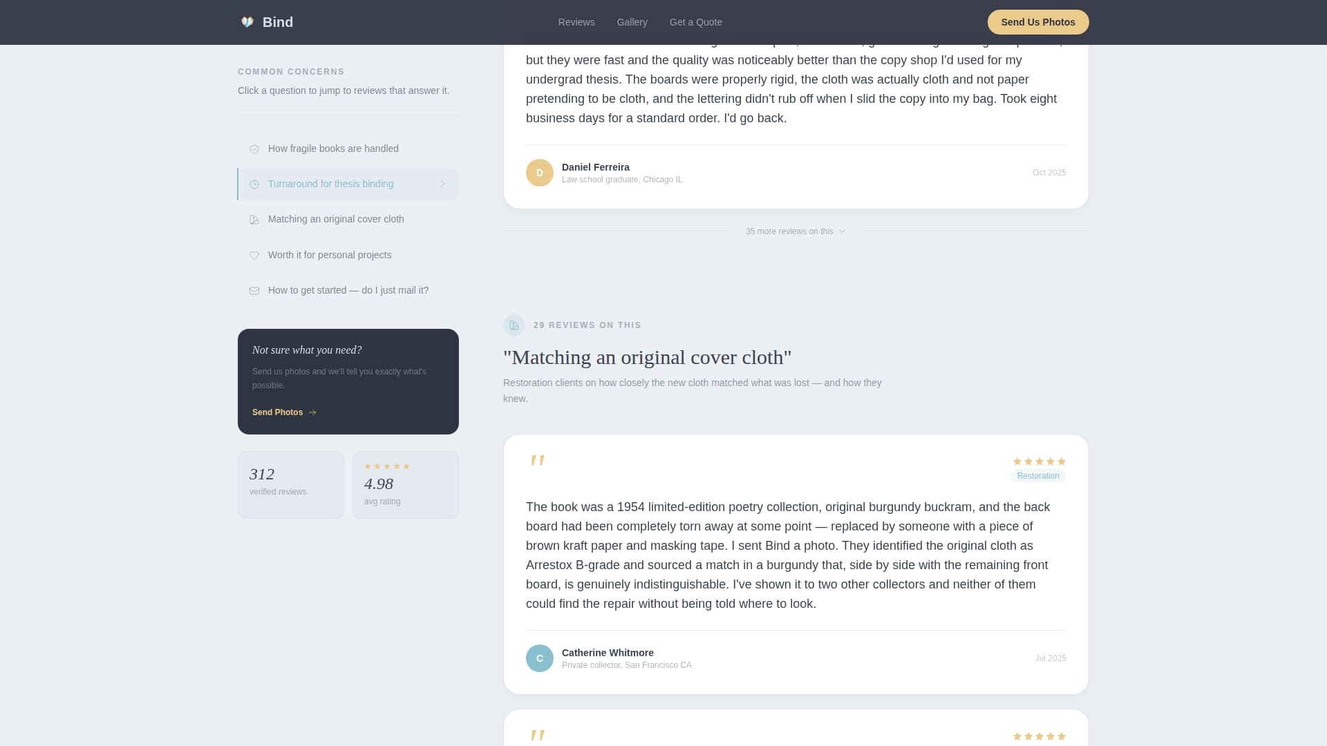 Bookbinder Business Booking Website Template