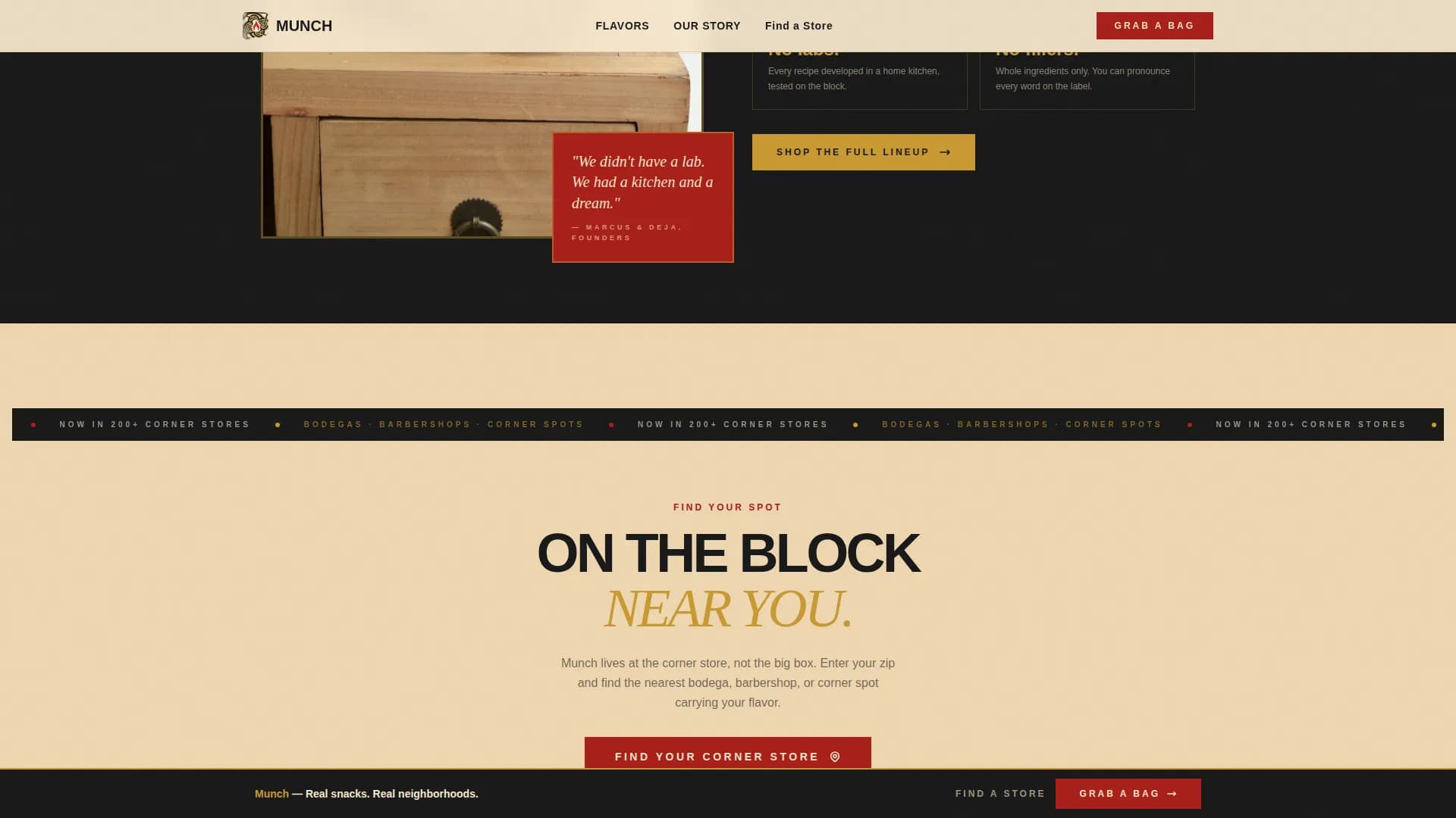 Munch — Vibrant Local Snack Landing Page Template