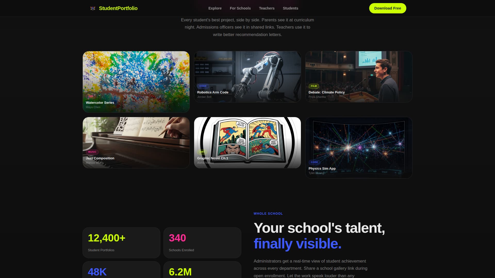 School & Academy Portfolio Website Template