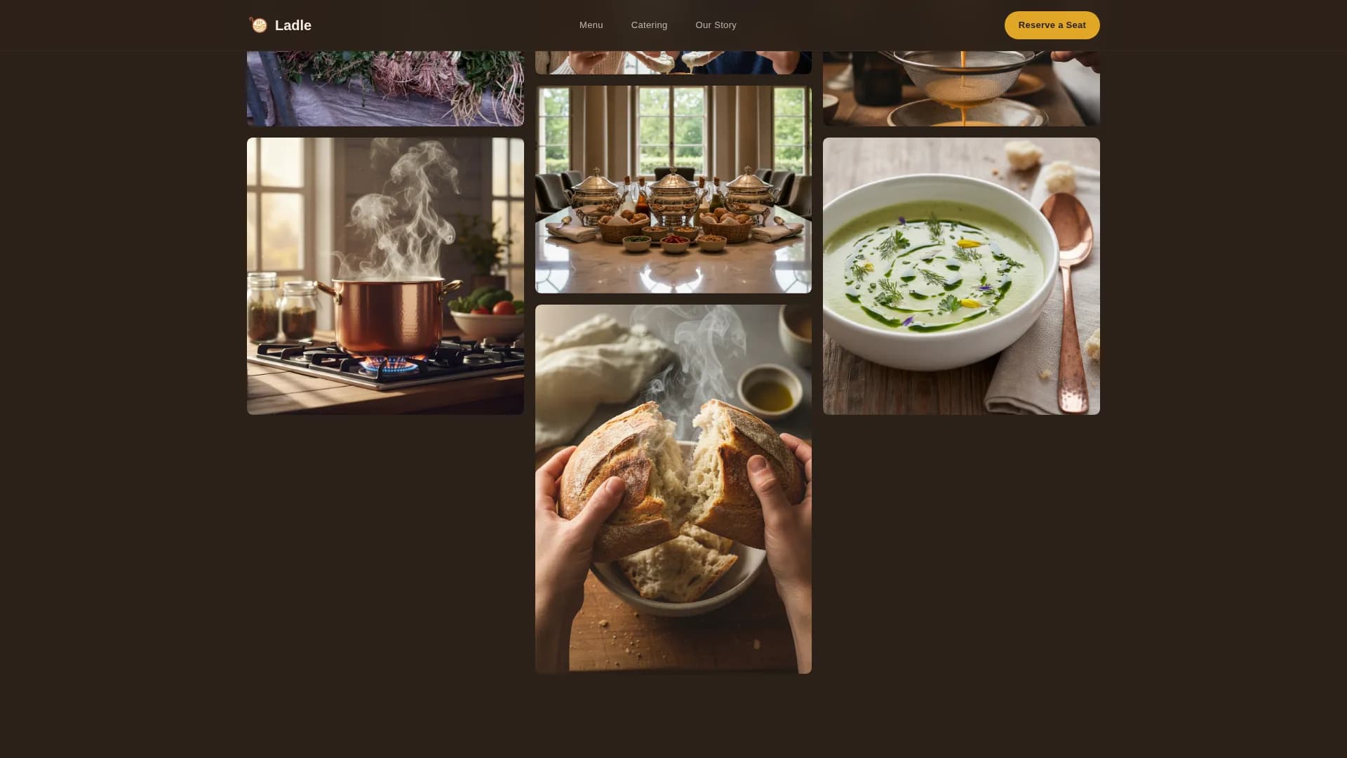 Ladle — Gourmet Soup Restaurant Landing Page Template