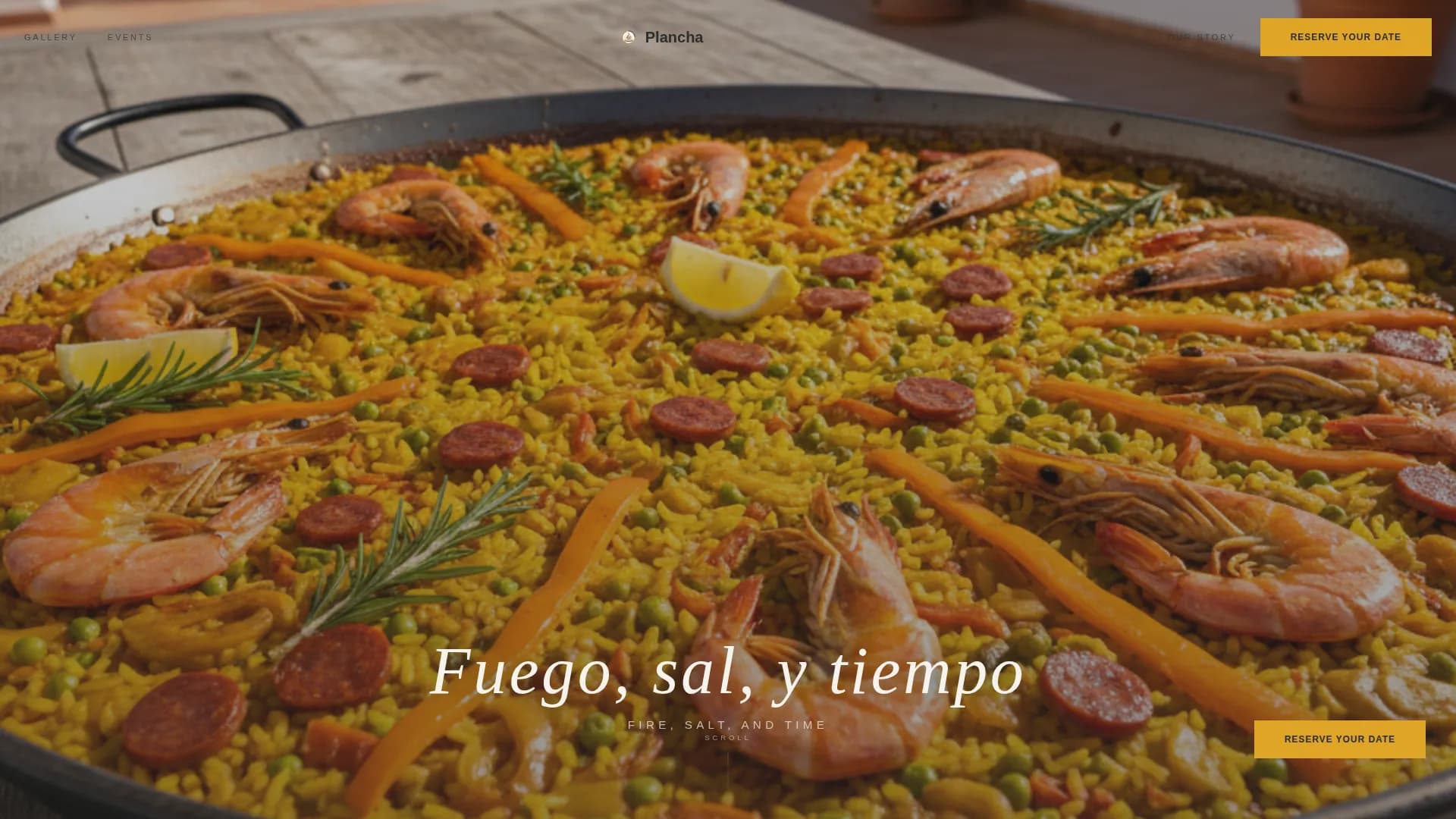 Plancha - Live Fire Spanish Catering Landing Page Template Template ...