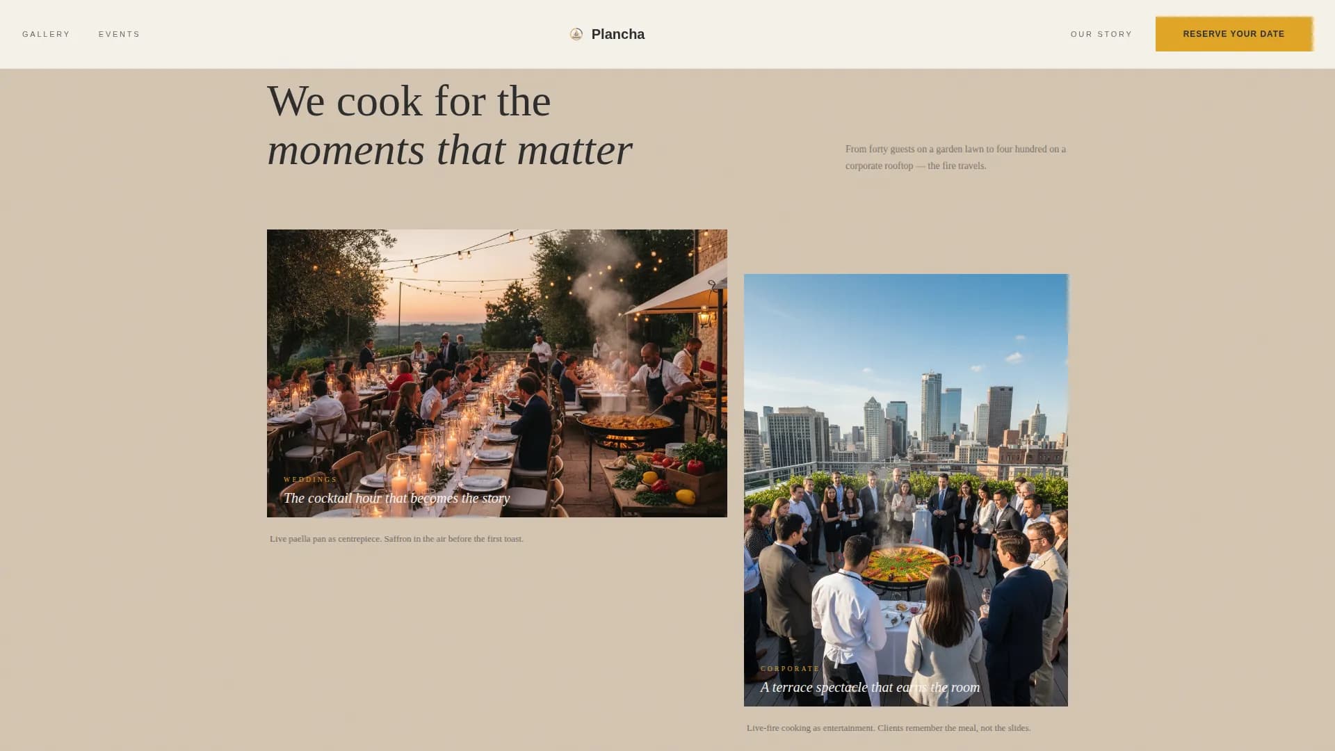Plancha — Expert Spanish Catering Landing Page Template