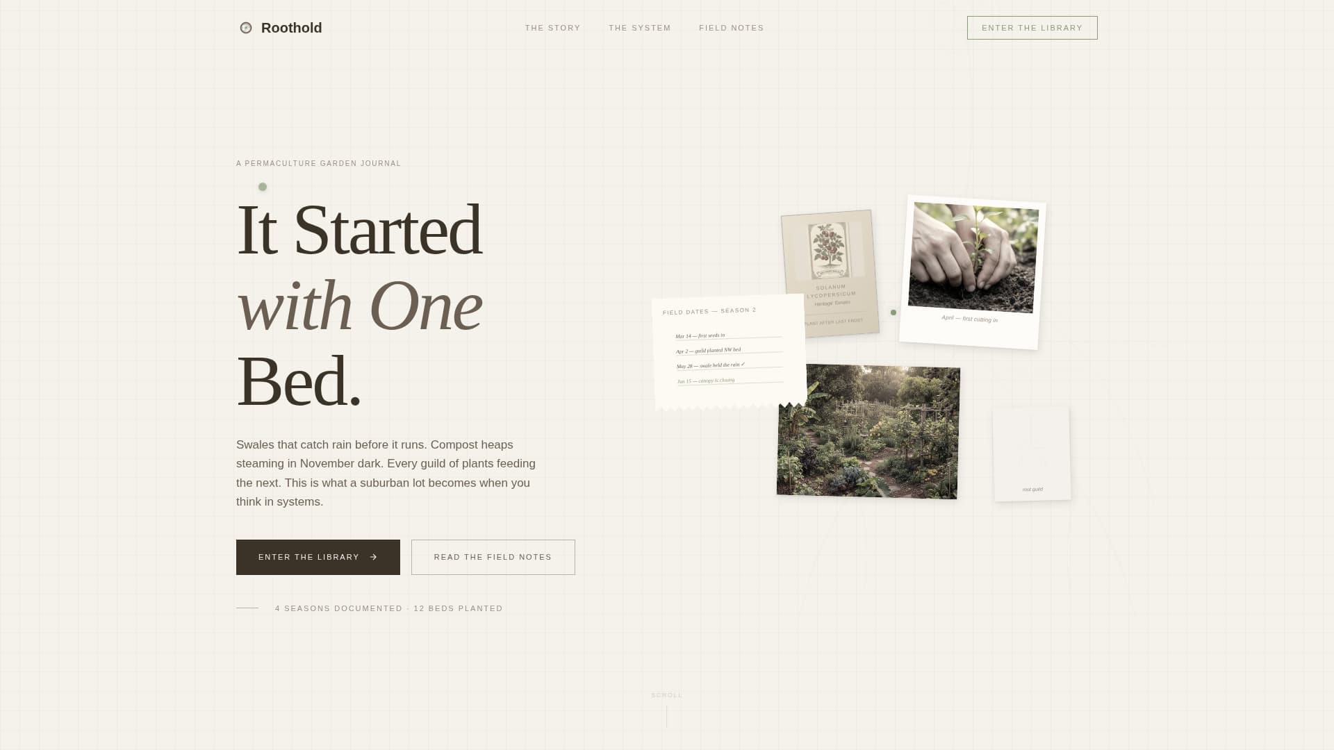 Roothold - Soulful Permaculture Landing Page Template
