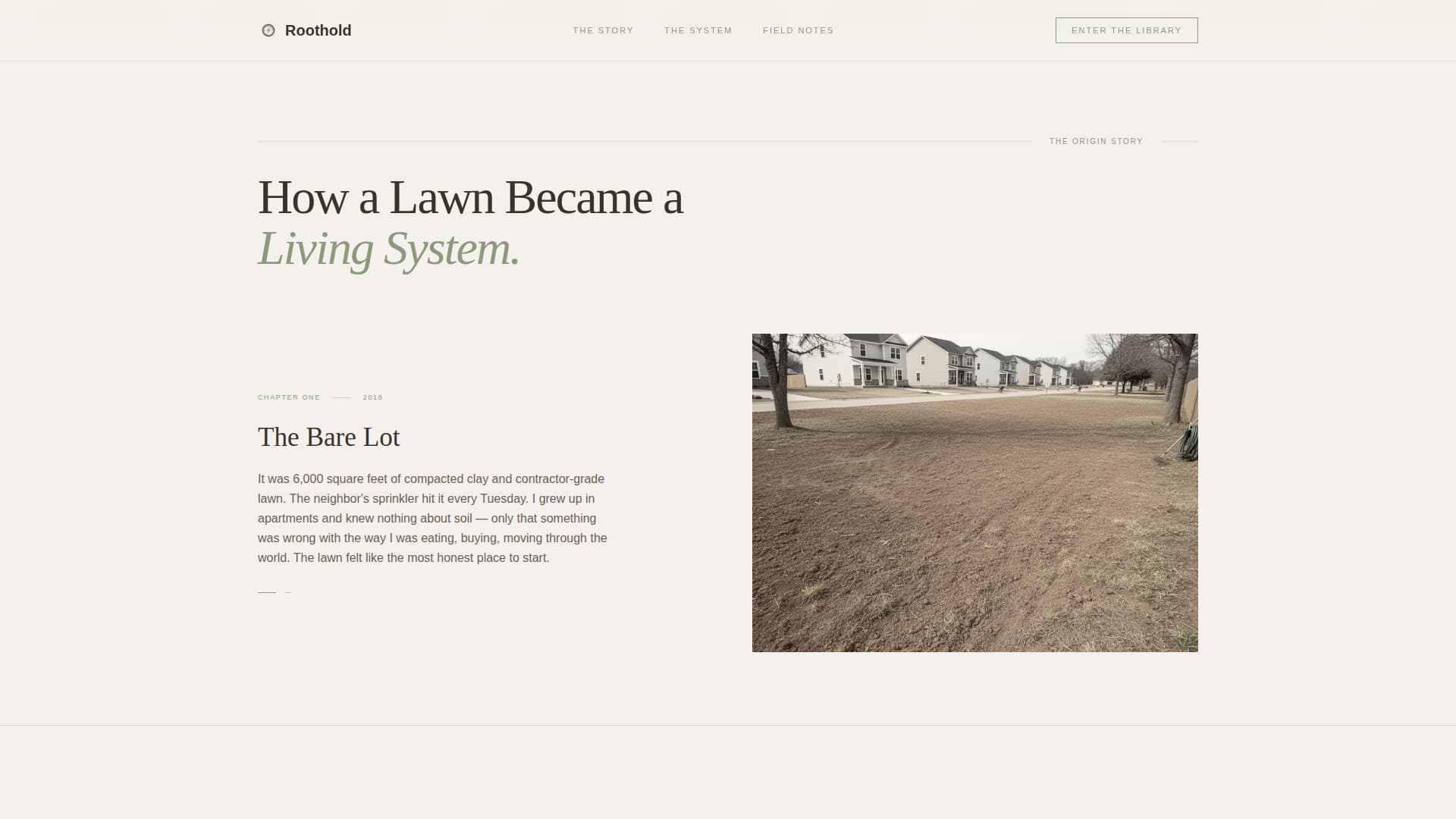 Roothold - Soulful Permaculture Landing Page Template