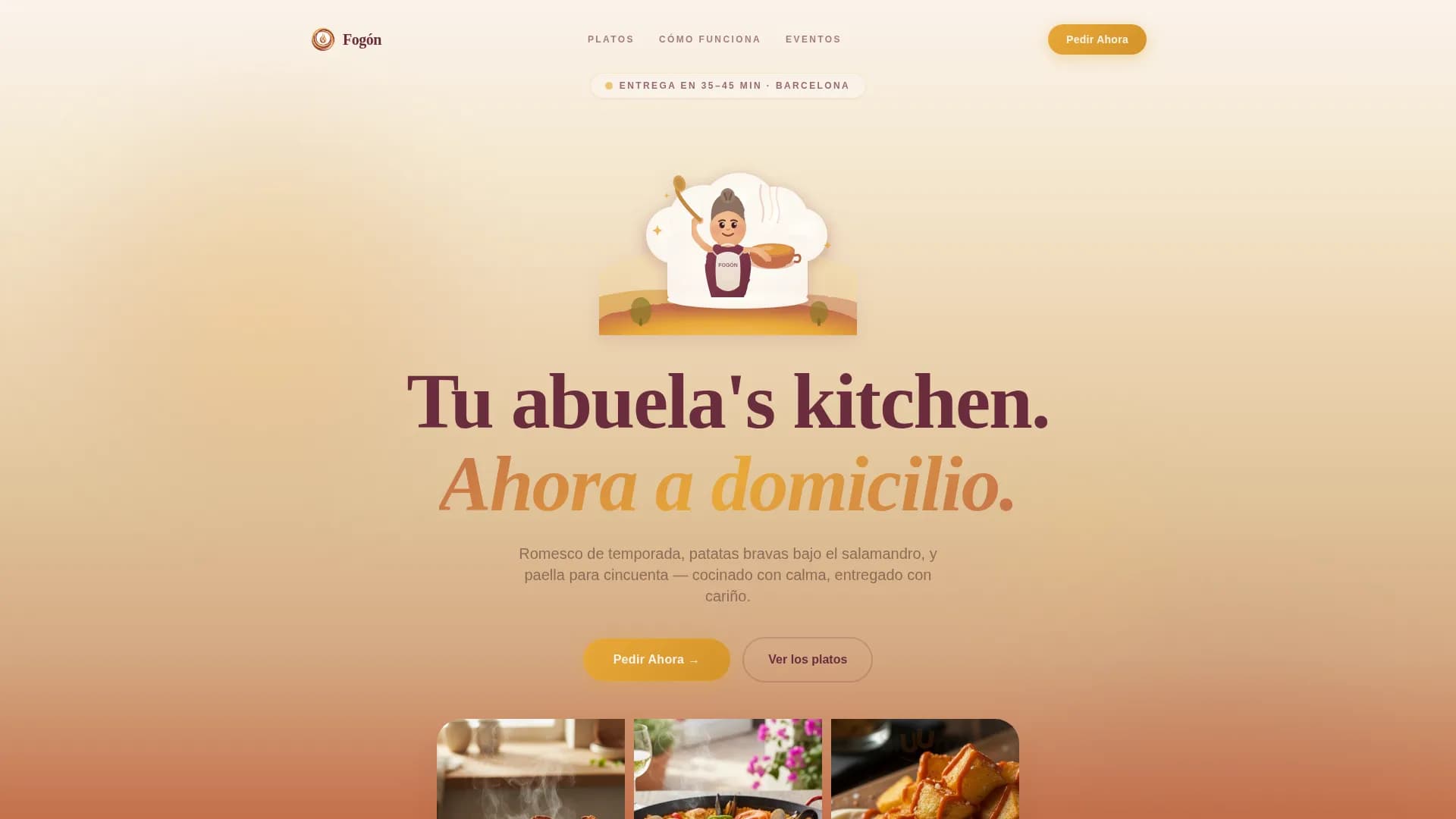 Fogn - Pastoral Cloud Kitchen Landing Page Template