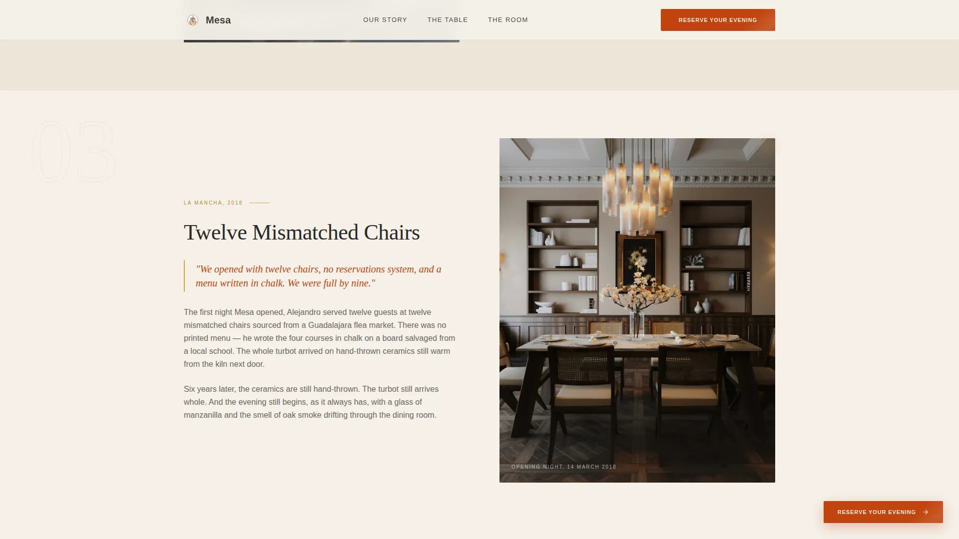 Mesa — Premium Fine Dining Landing Page Template