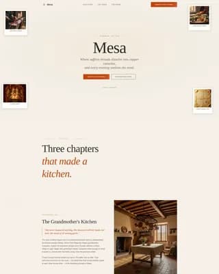 Mesa — Premium Fine Dining Landing Page Template