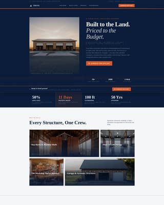 Truss - Authoritative Postframe Landing Page Template