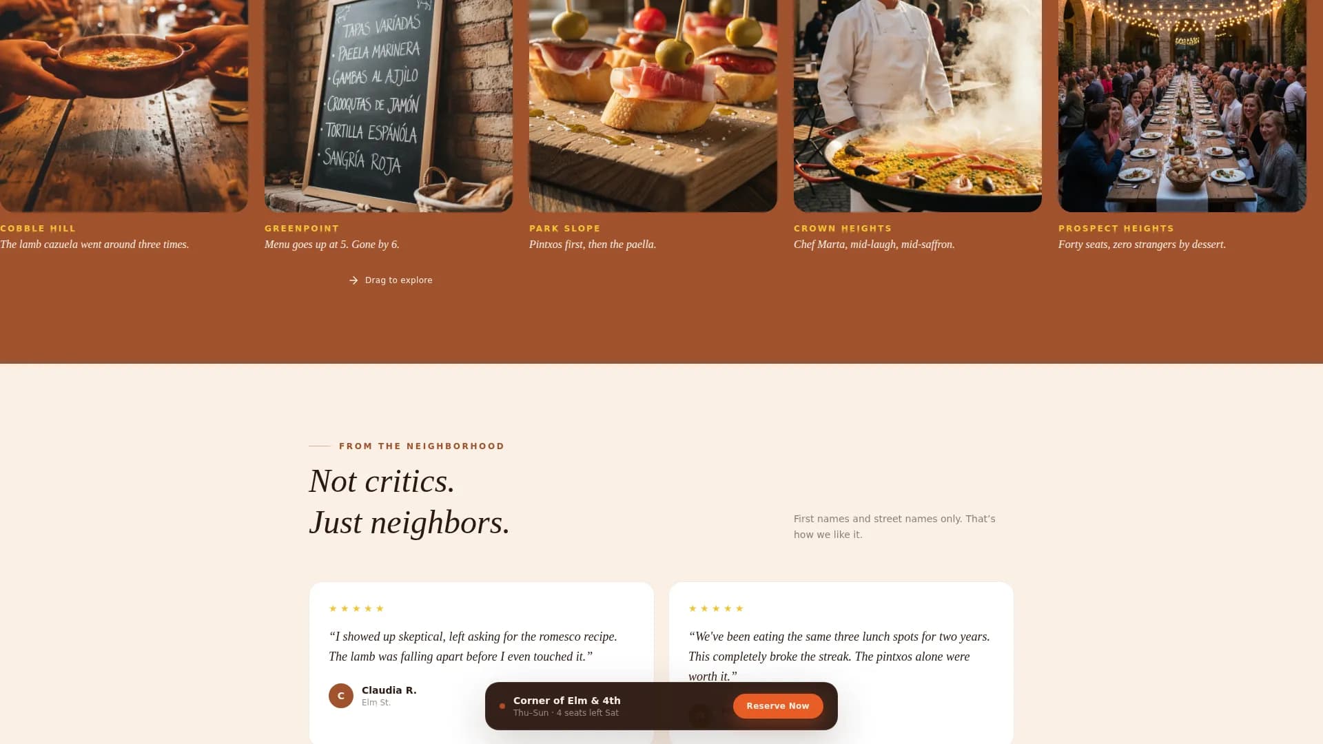 Plancha — Artisan Tapas Service Landing Page Template