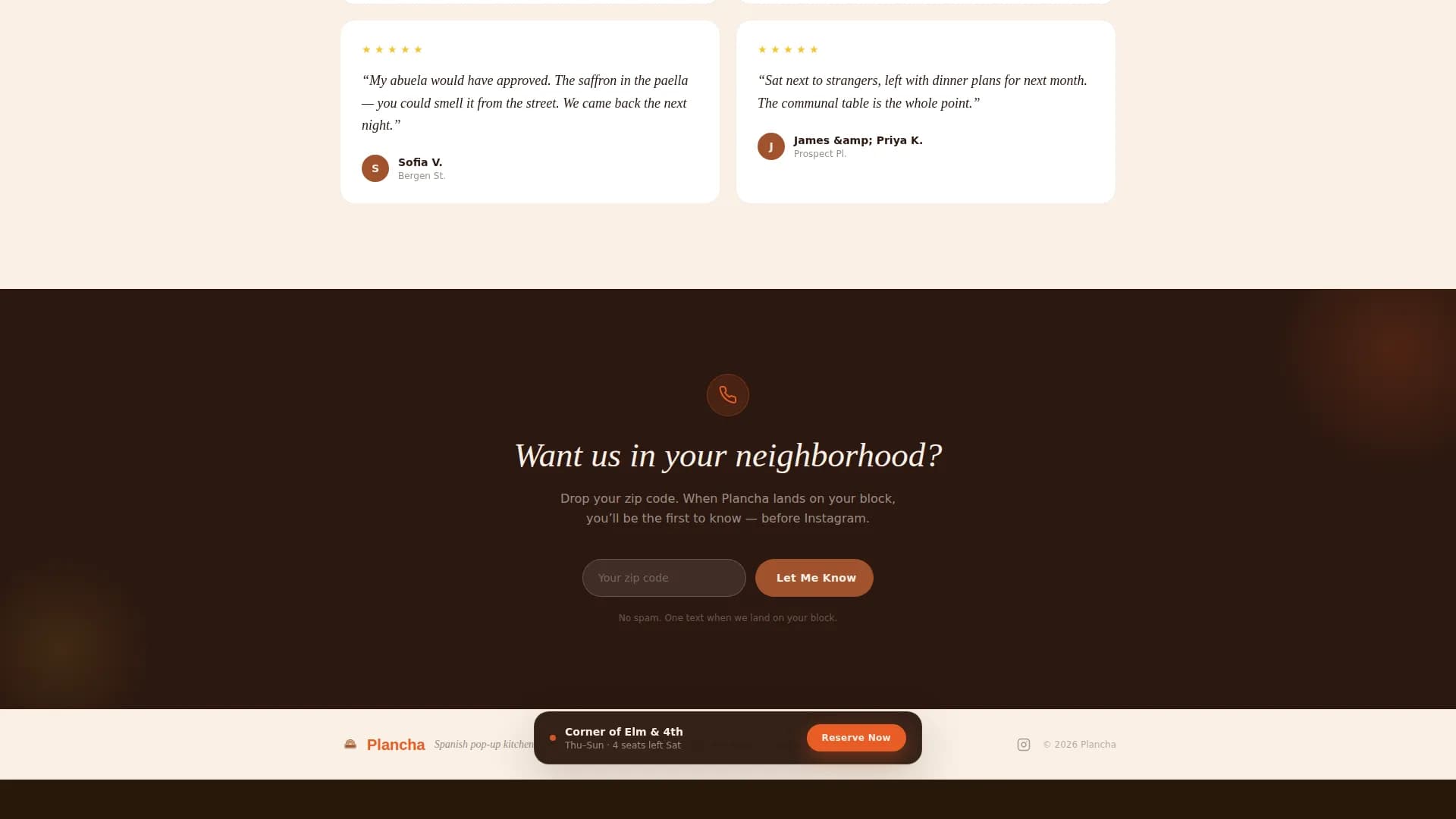 Plancha — Artisan Tapas Service Landing Page Template