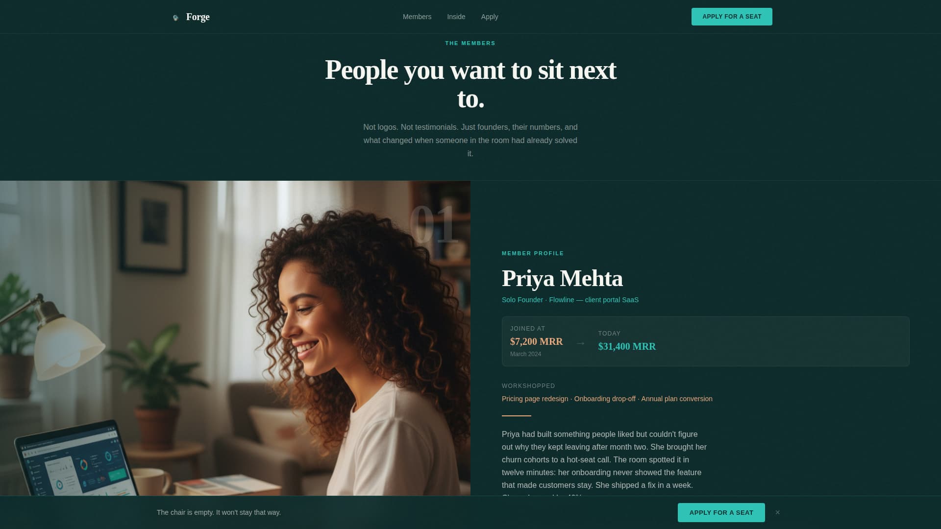 Forge - Intimate Saasbuilders Landing Page Template