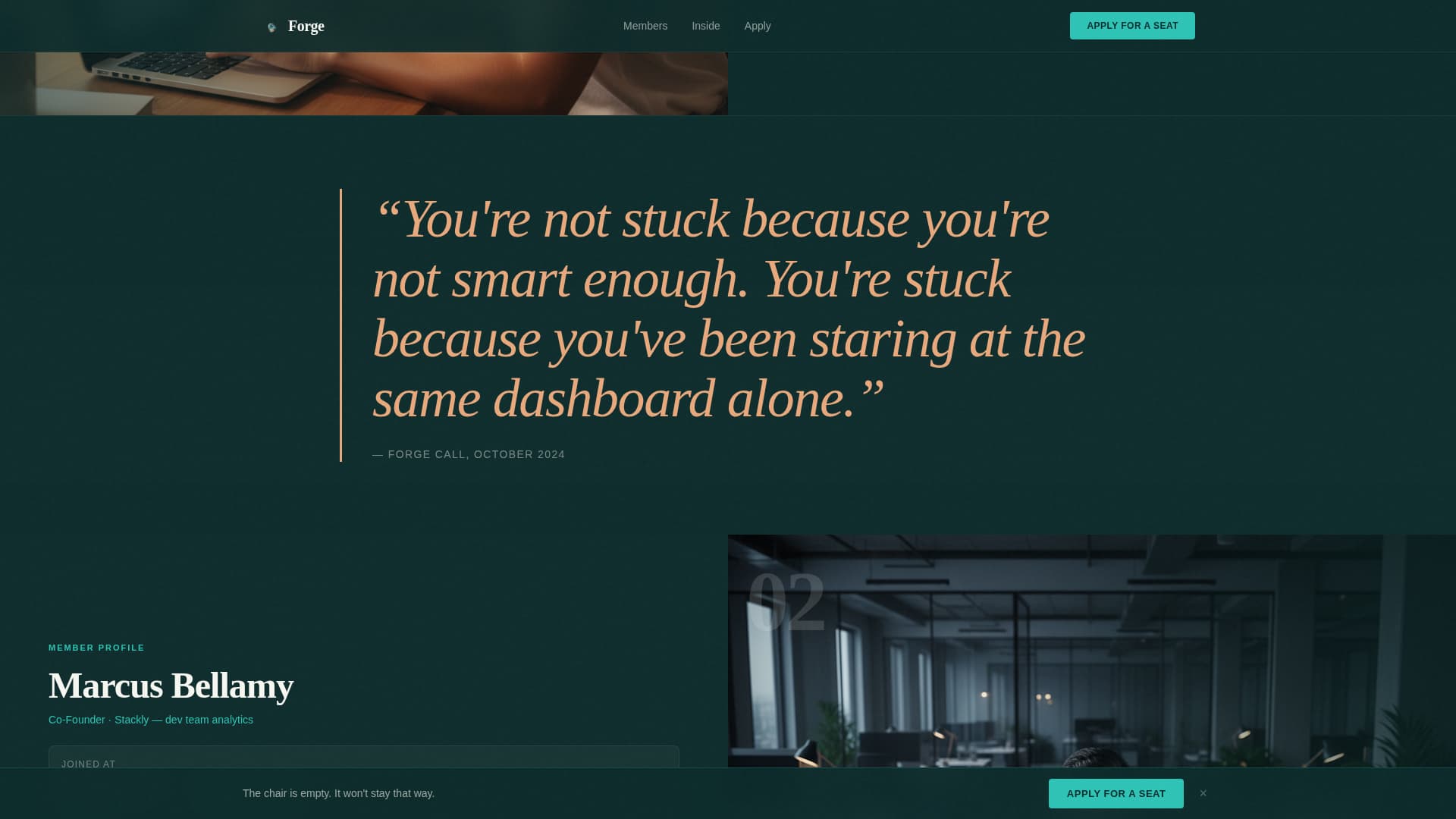 Forge - Intimate Saasbuilders Landing Page Template
