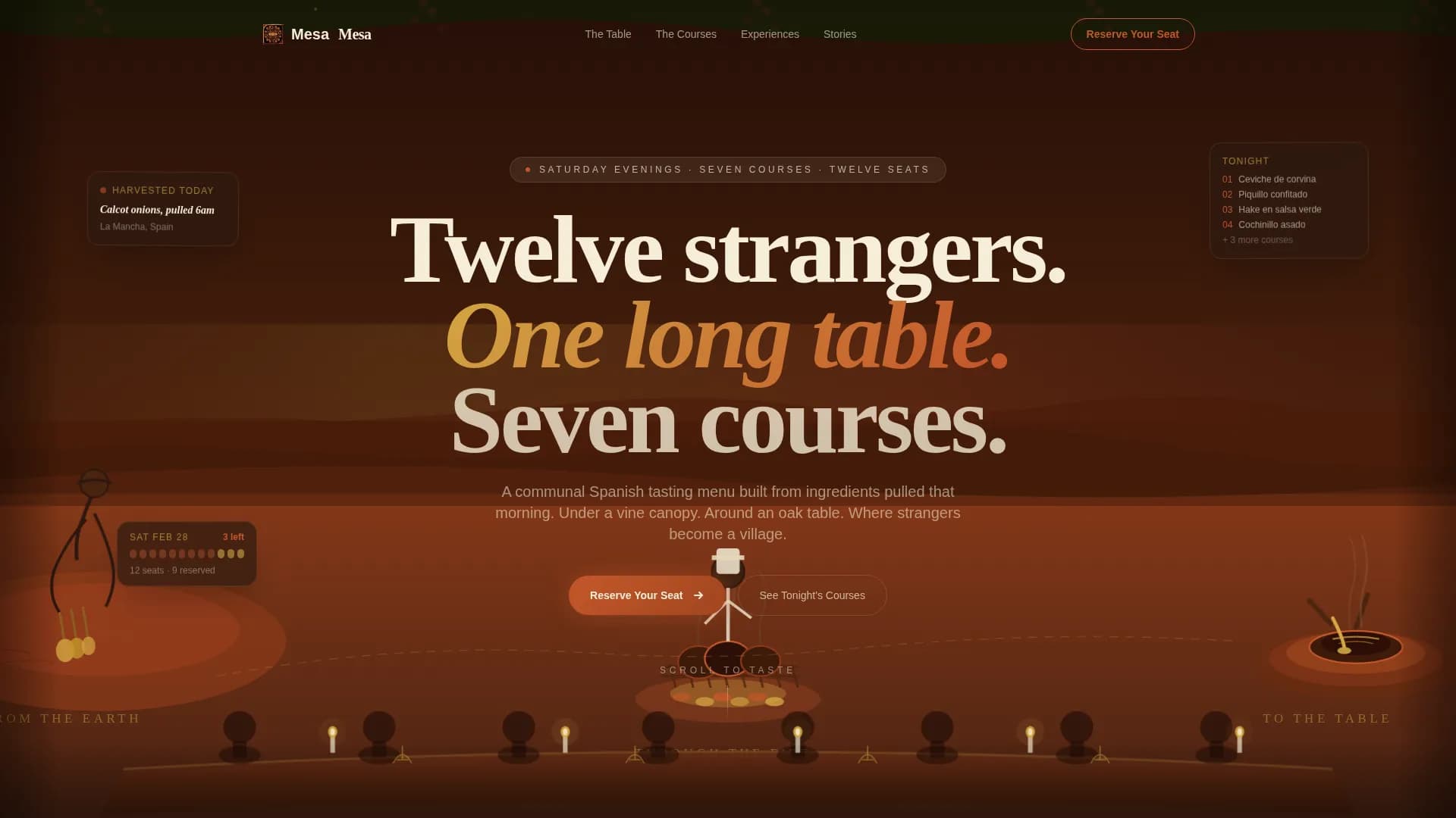 Mesa — Curated Tasting Menu Landing Page Template