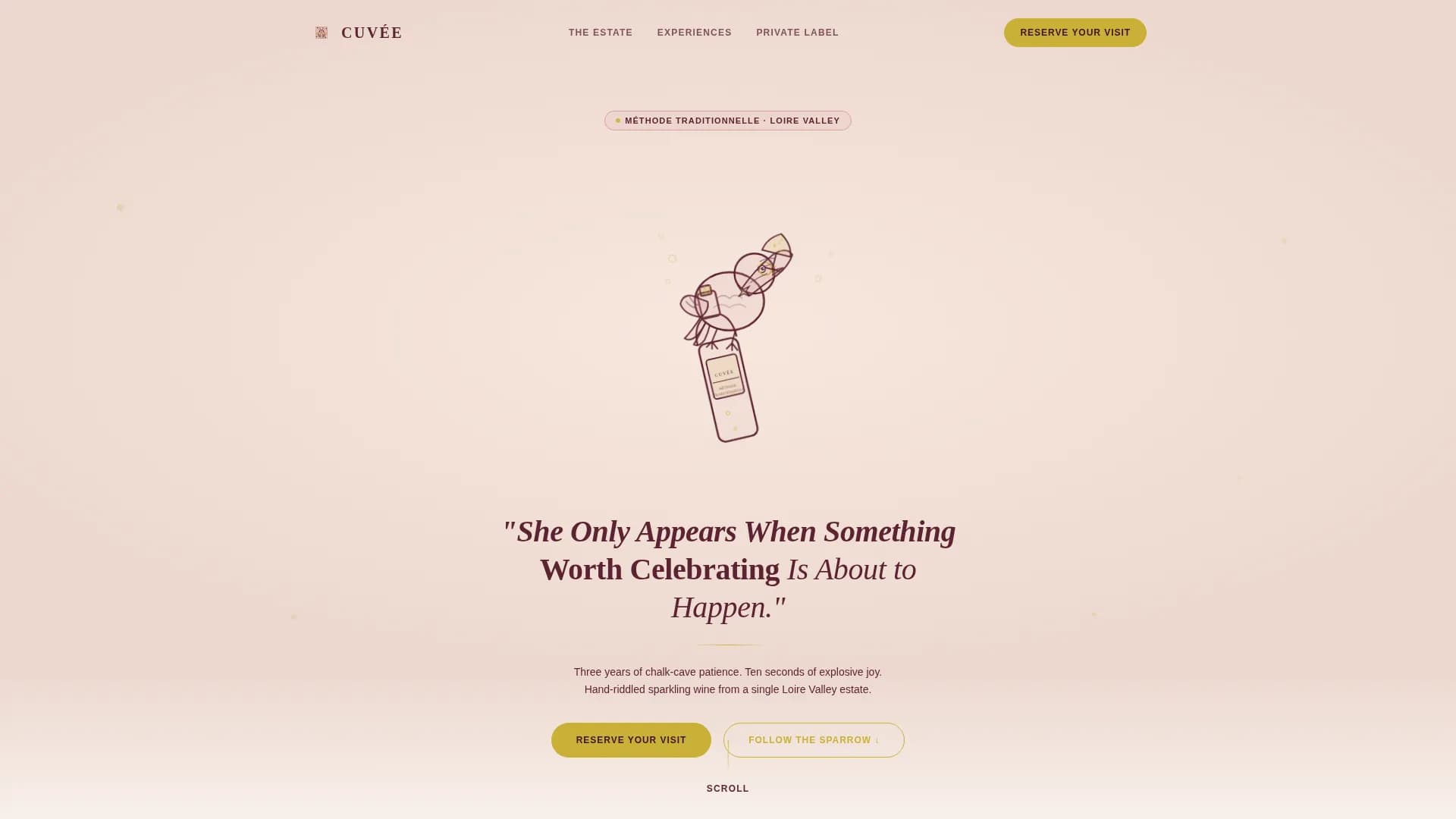 Cuve — Premium Sparkling Wine Landing Page Template