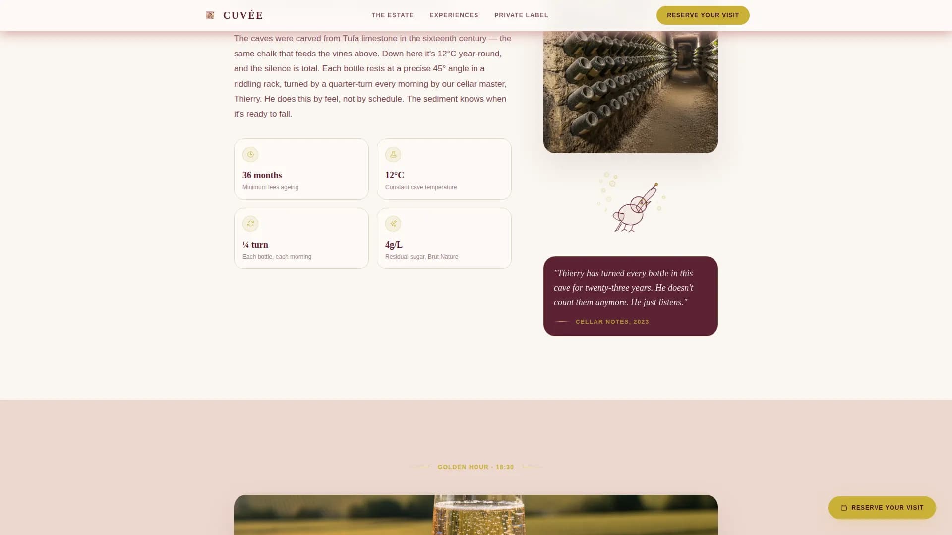 Cuve — Premium Sparkling Wine Landing Page Template