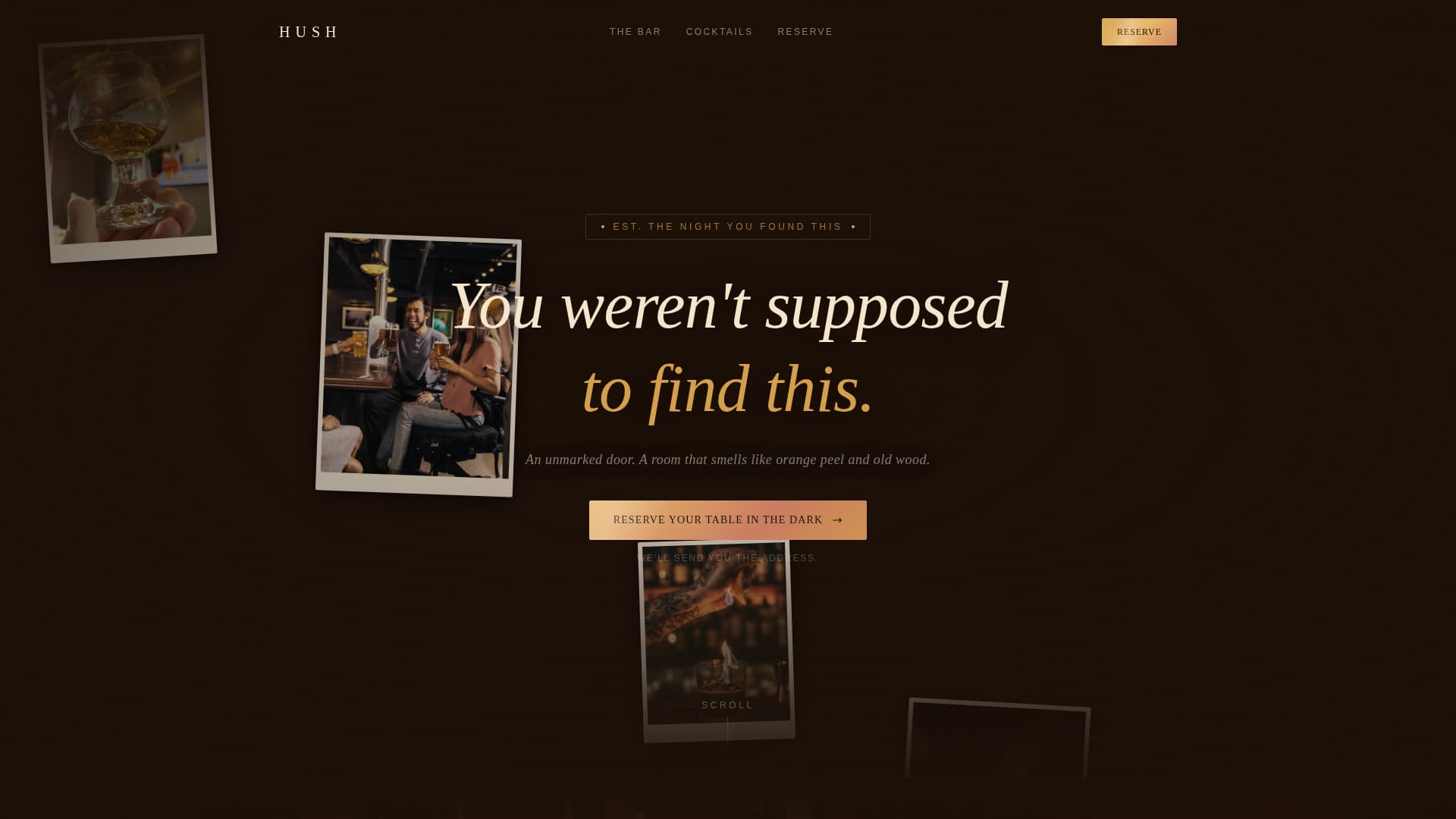 Speakeasy & Hidden Bar Secret Reservation Website Template