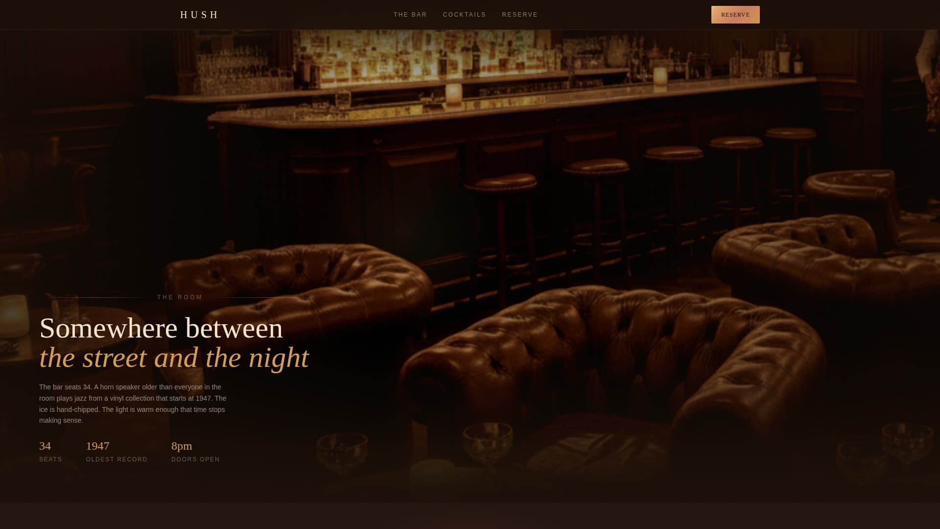Speakeasy & Hidden Bar Secret Reservation Website Template